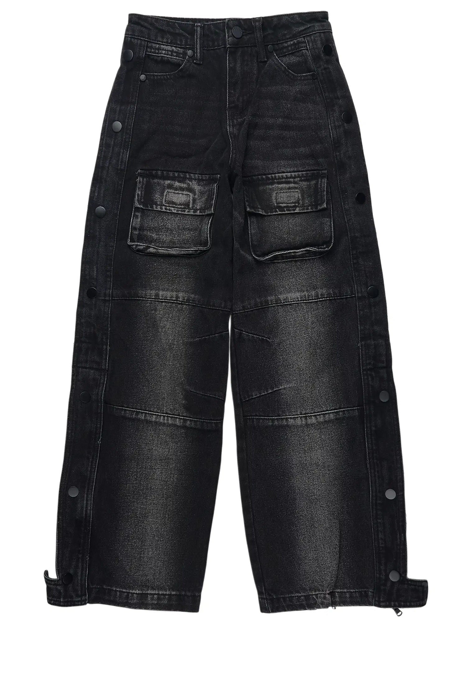 Boys Yuri Dark Grey Baggy Fit Cargo Jean