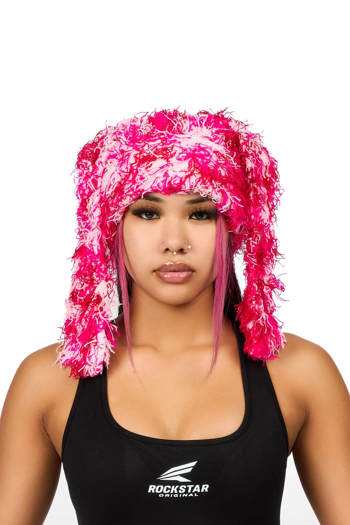 Joetta Pink Fuzzy Long Ear Flap Beanie