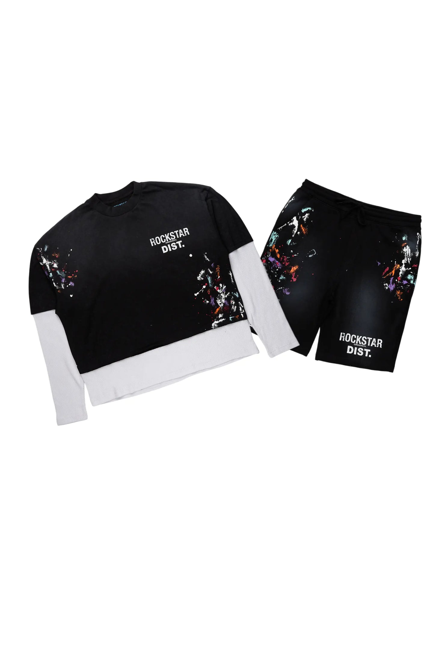 Makala Black Double Layer Short Set