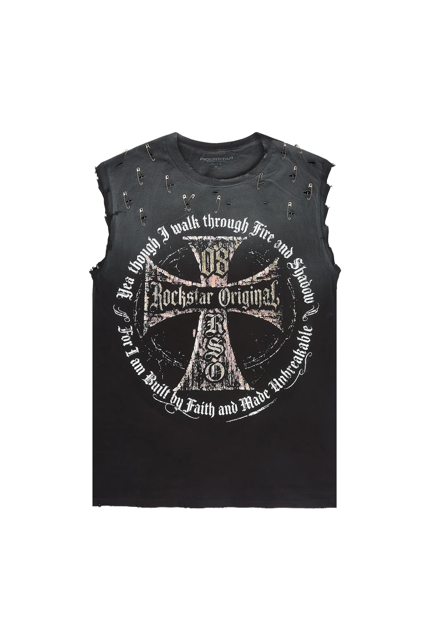 Coppin Black Oversized Cut Off T-Shirt