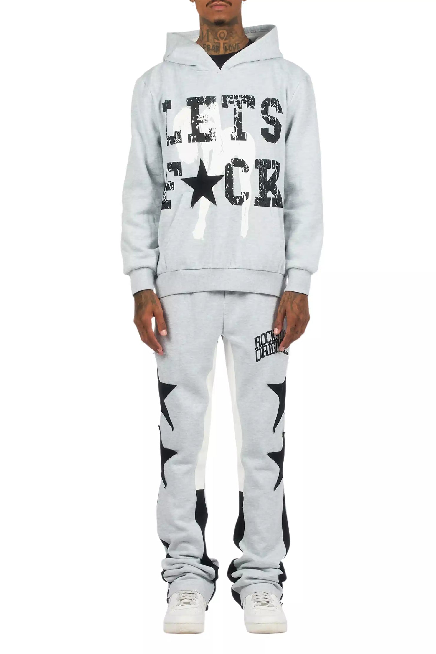 Pacino Heather Grey Stacked Track Set