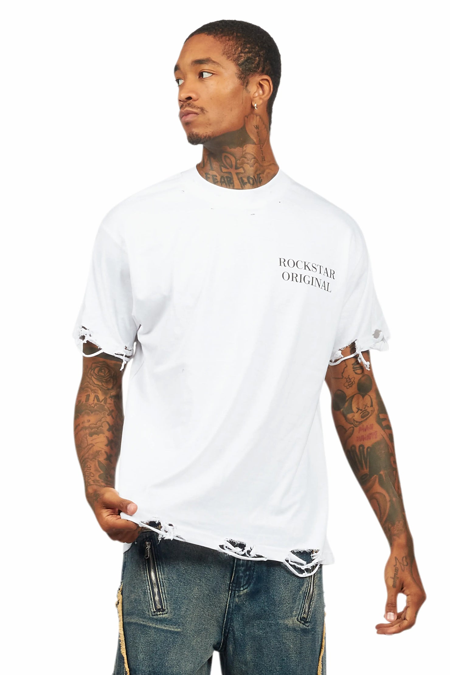 Drako White Oversized Graphic T-Shirt