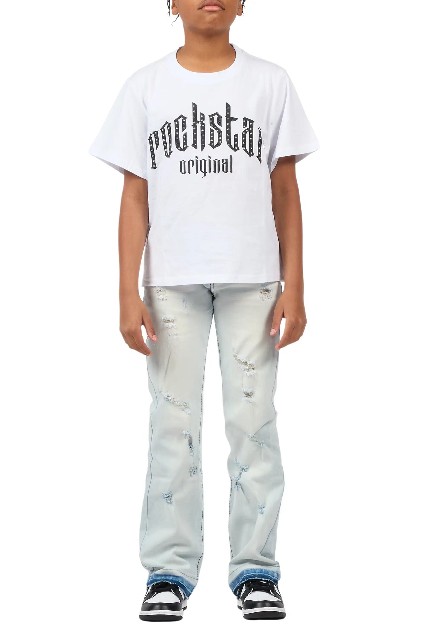 Boys Stellan Blue Stacked Flare Jean