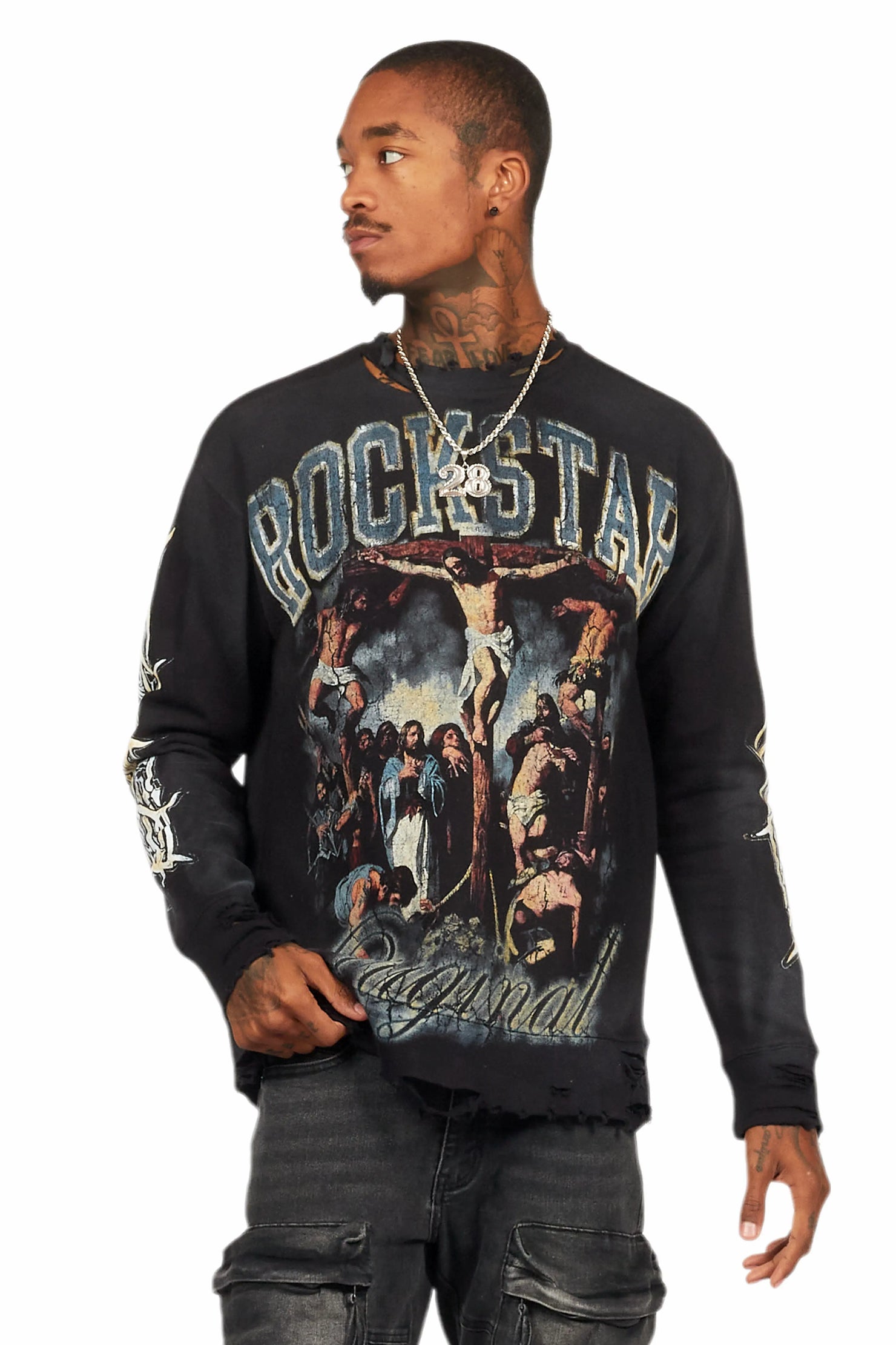 Waller Black Graphic Crewneck