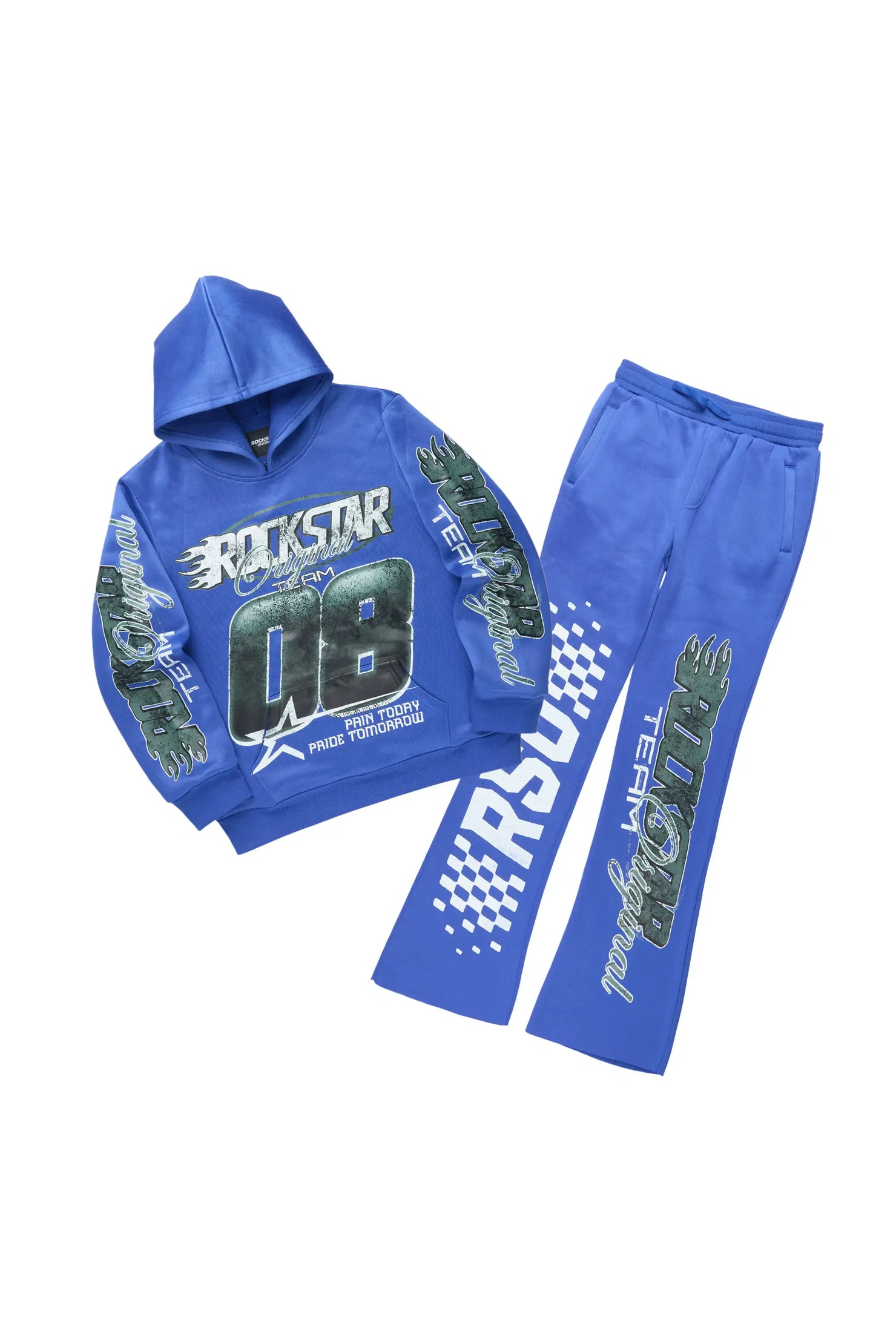 Boys Flash Royal Blue/Multi Stacked Track Set