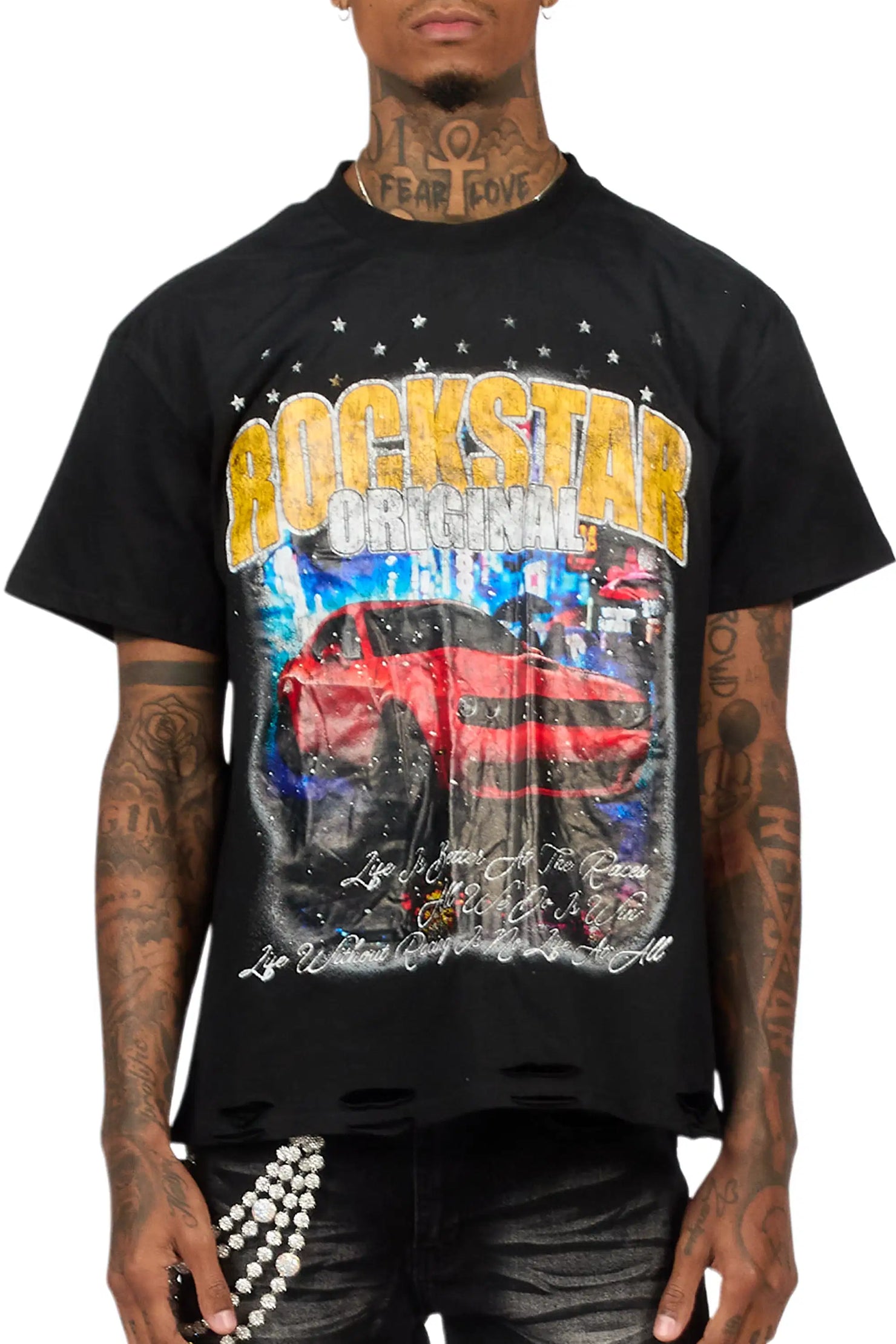 Zerix Black Oversized Graphic T-Shirt