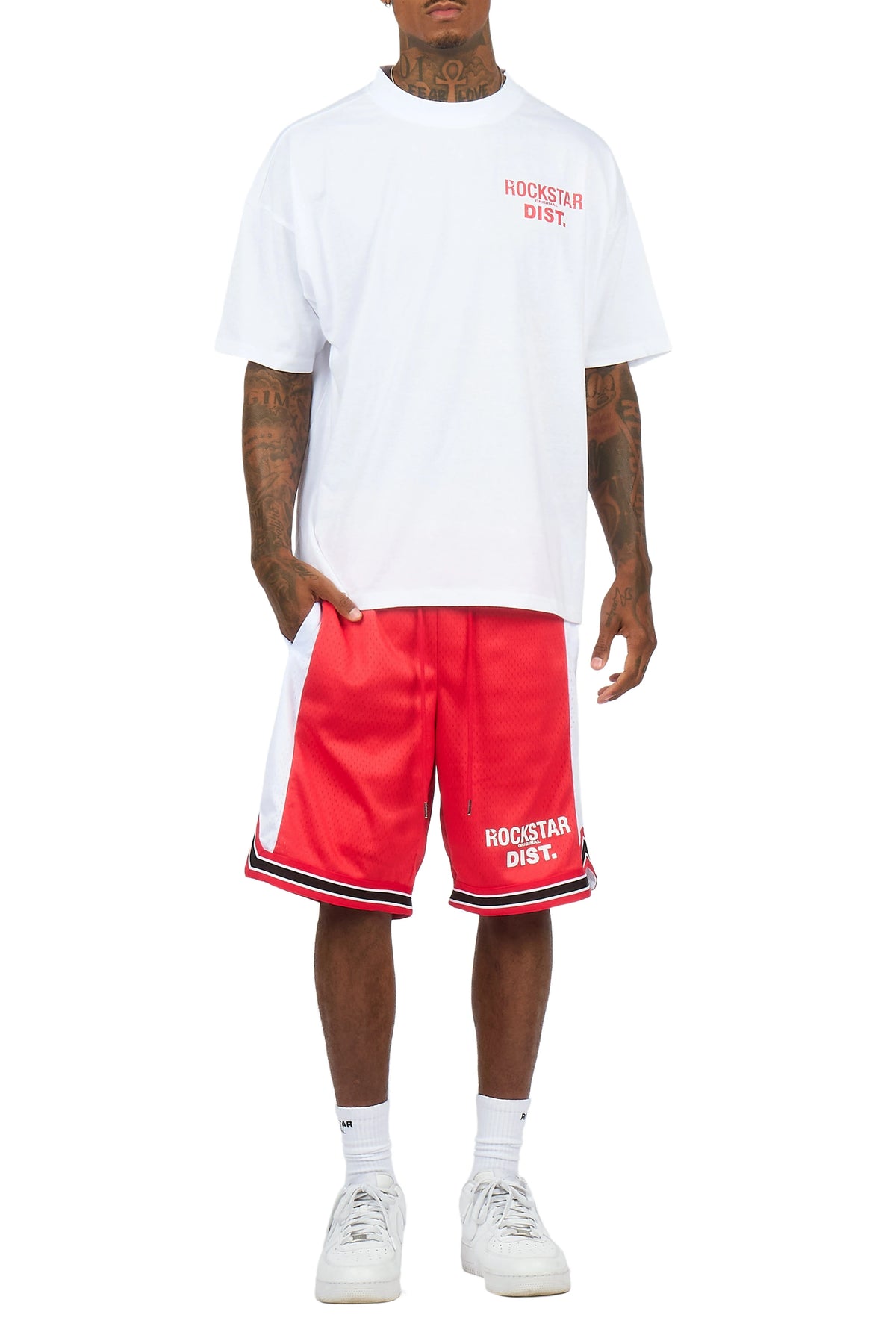Suzano White/Red T-Shirt/Short Set
