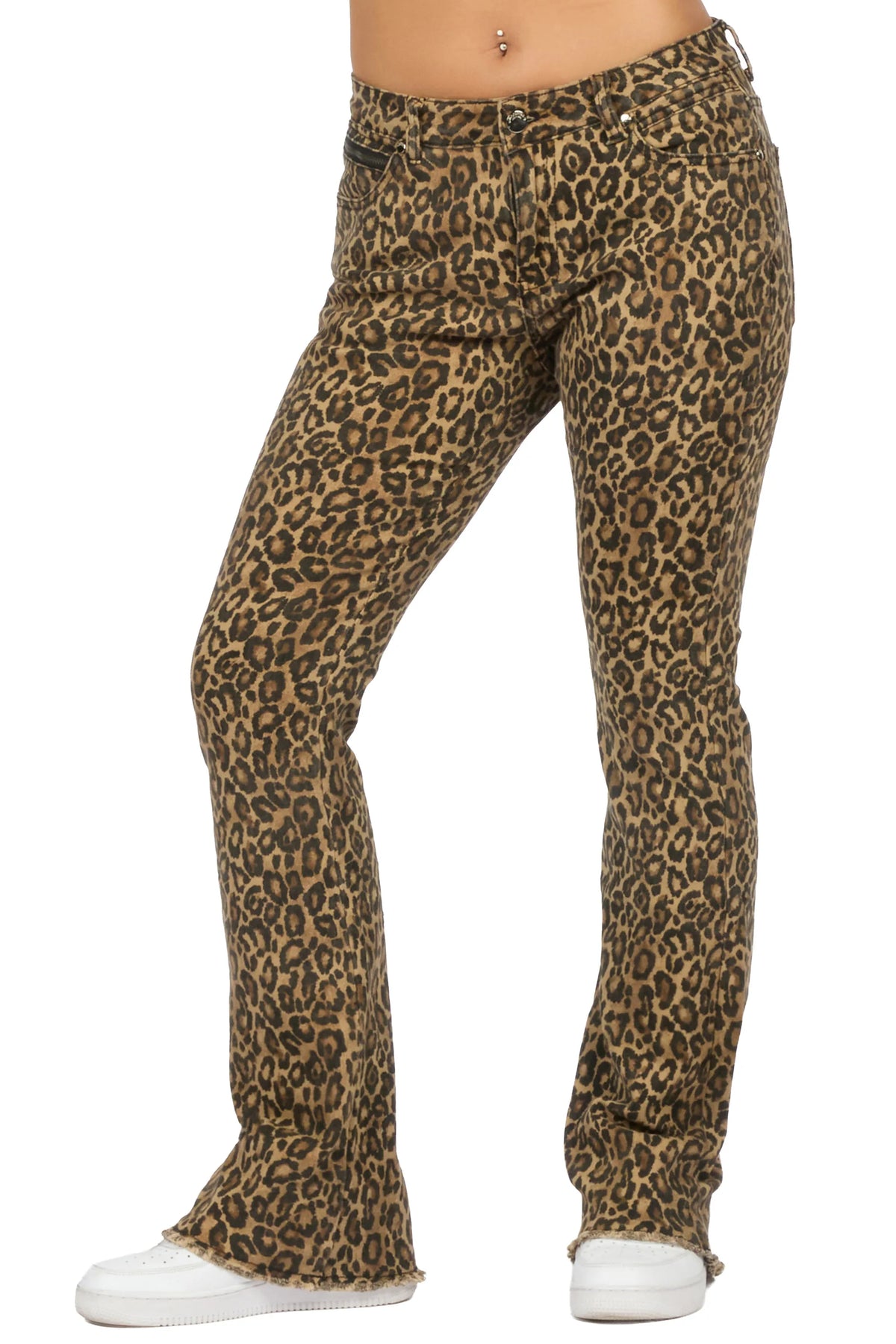 Tiriea Cheetah Low Rise Stretch Bootcut Jean