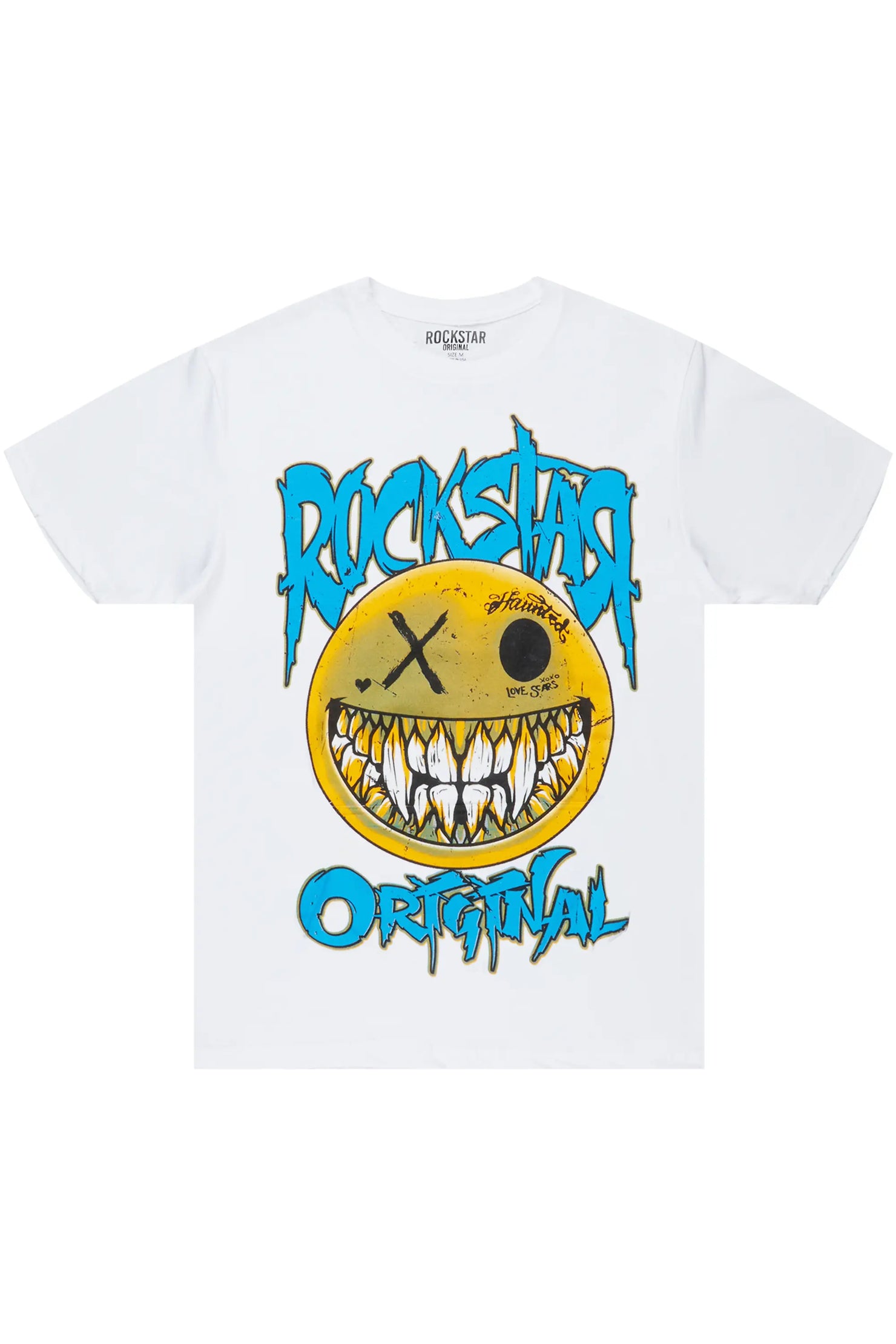 Fraust White/Blue Graphic T-Shirt