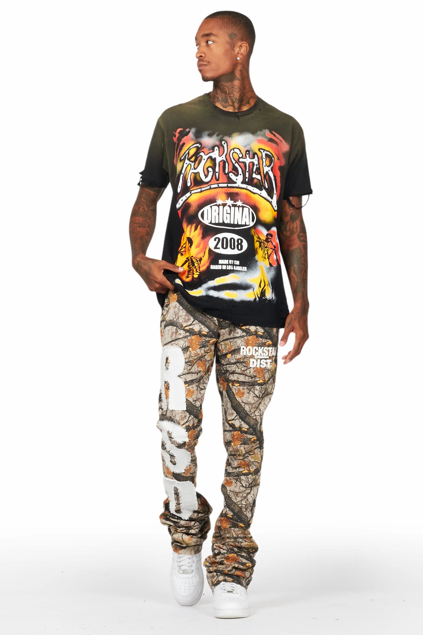 Bansi Tree Camo Super Stacked Trackpant