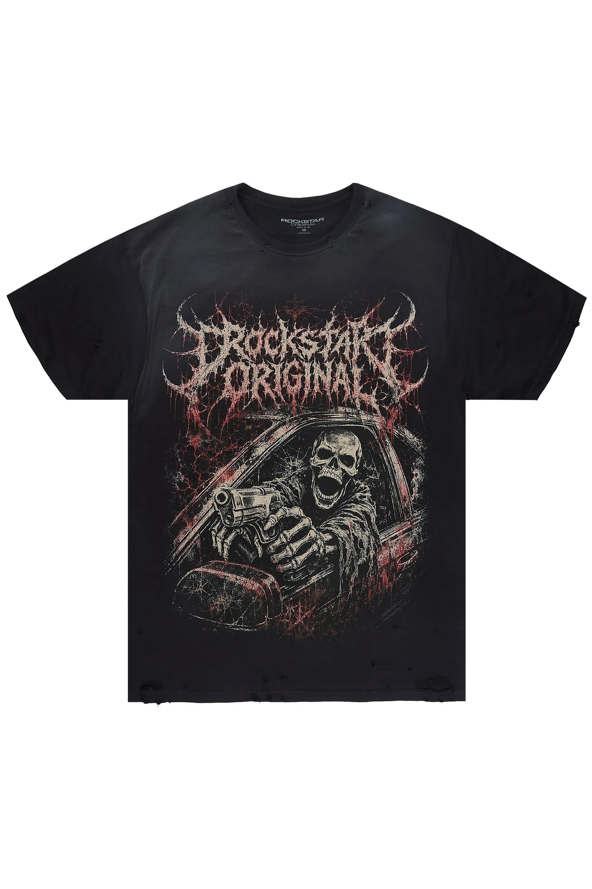Brevin Black Oversized Graphic T-Shirt