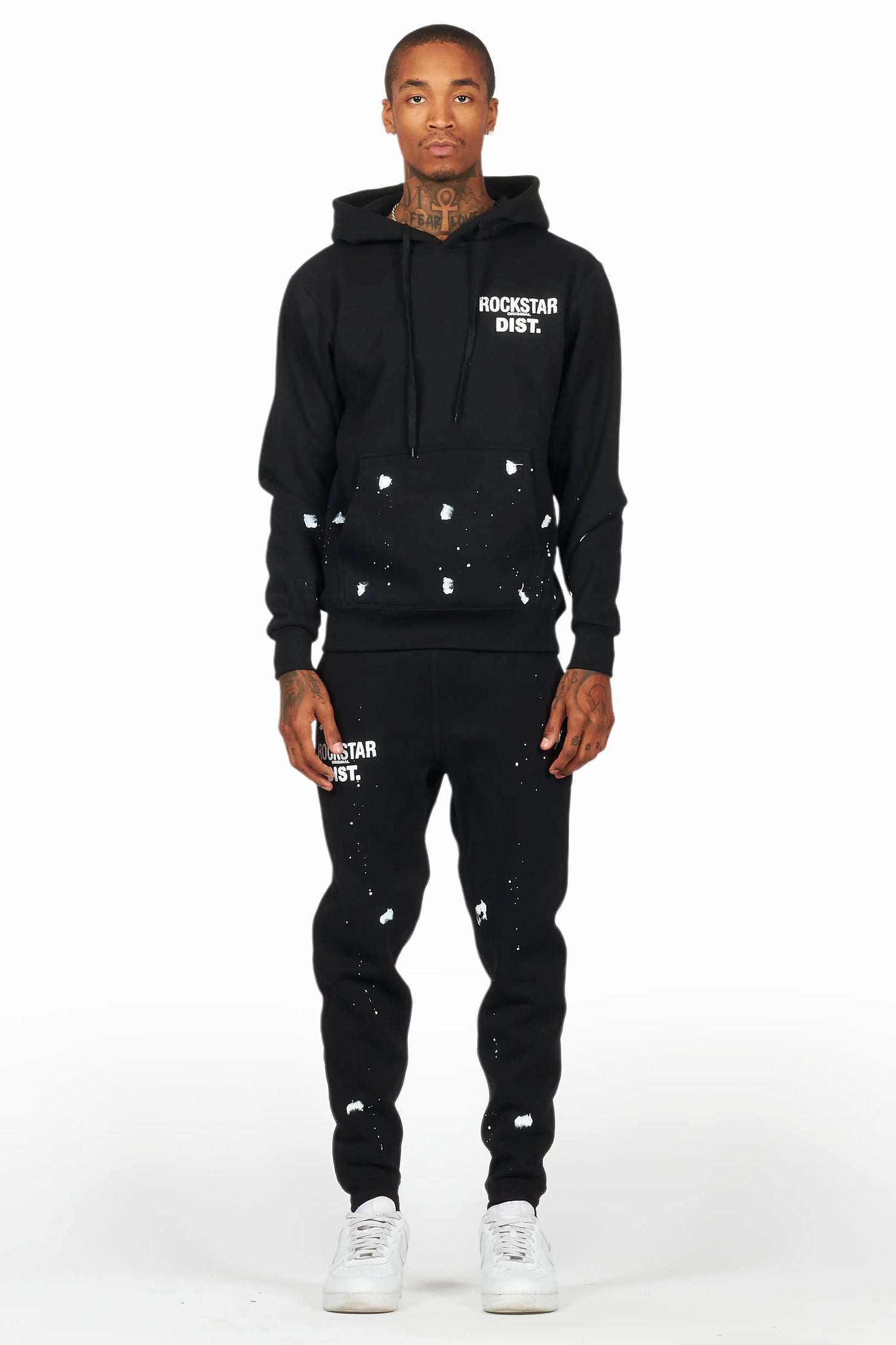 Raffer Black Hoodie/Jogger Sweat Track Set