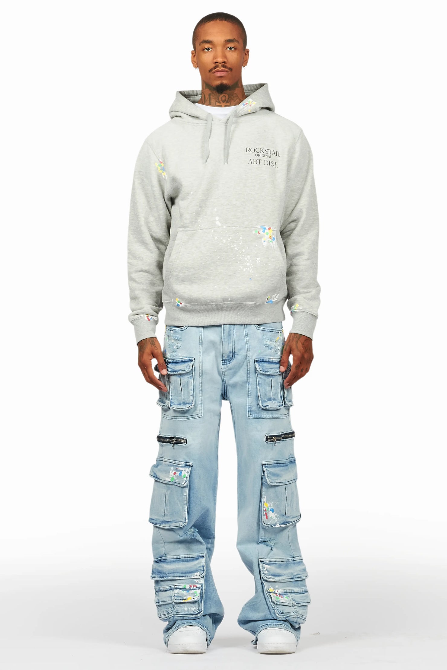 Art Dist Grey/Blue Hoodie/Baggy Fit Jean Bundle