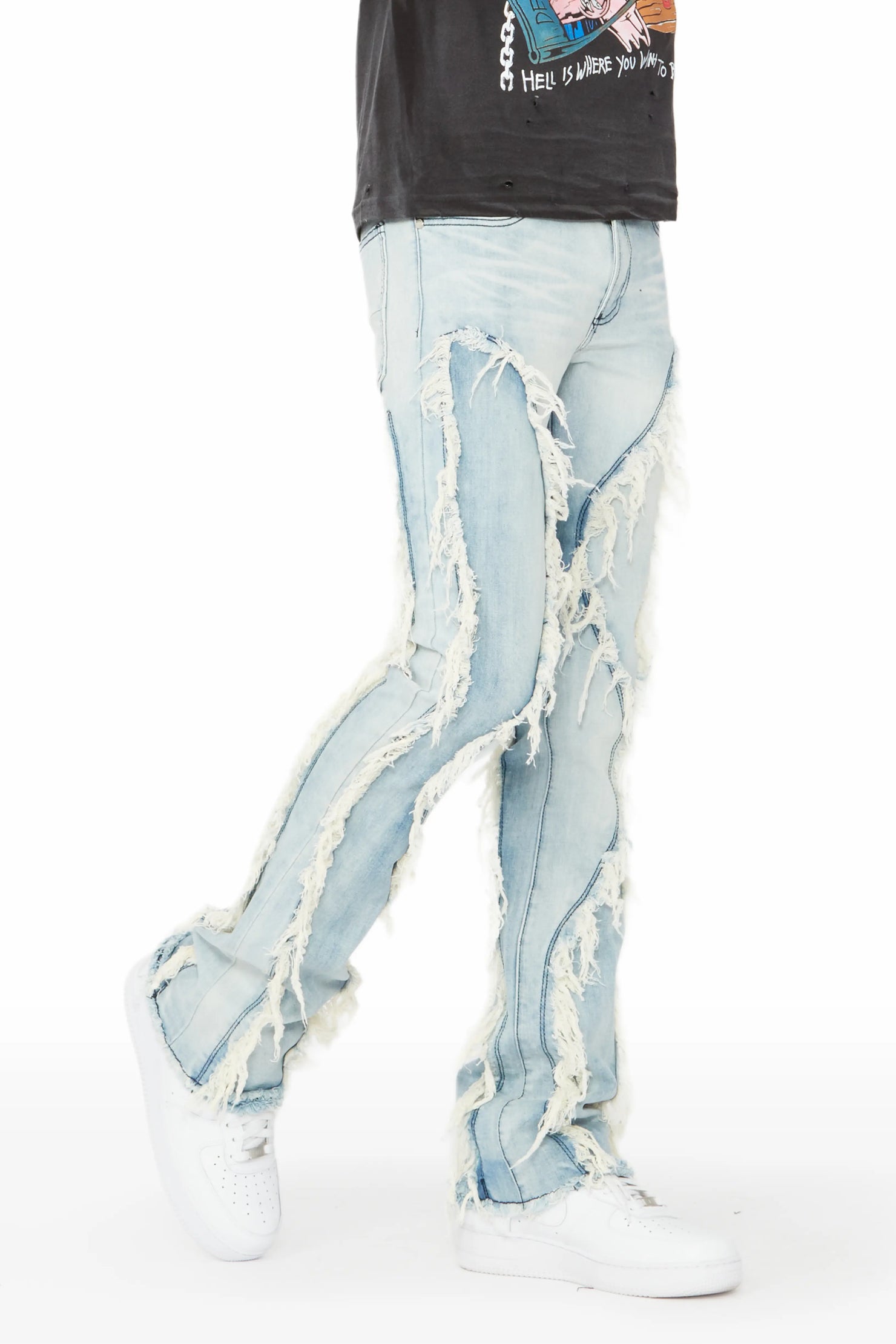 Tristan Blue Stacked Flare Jean