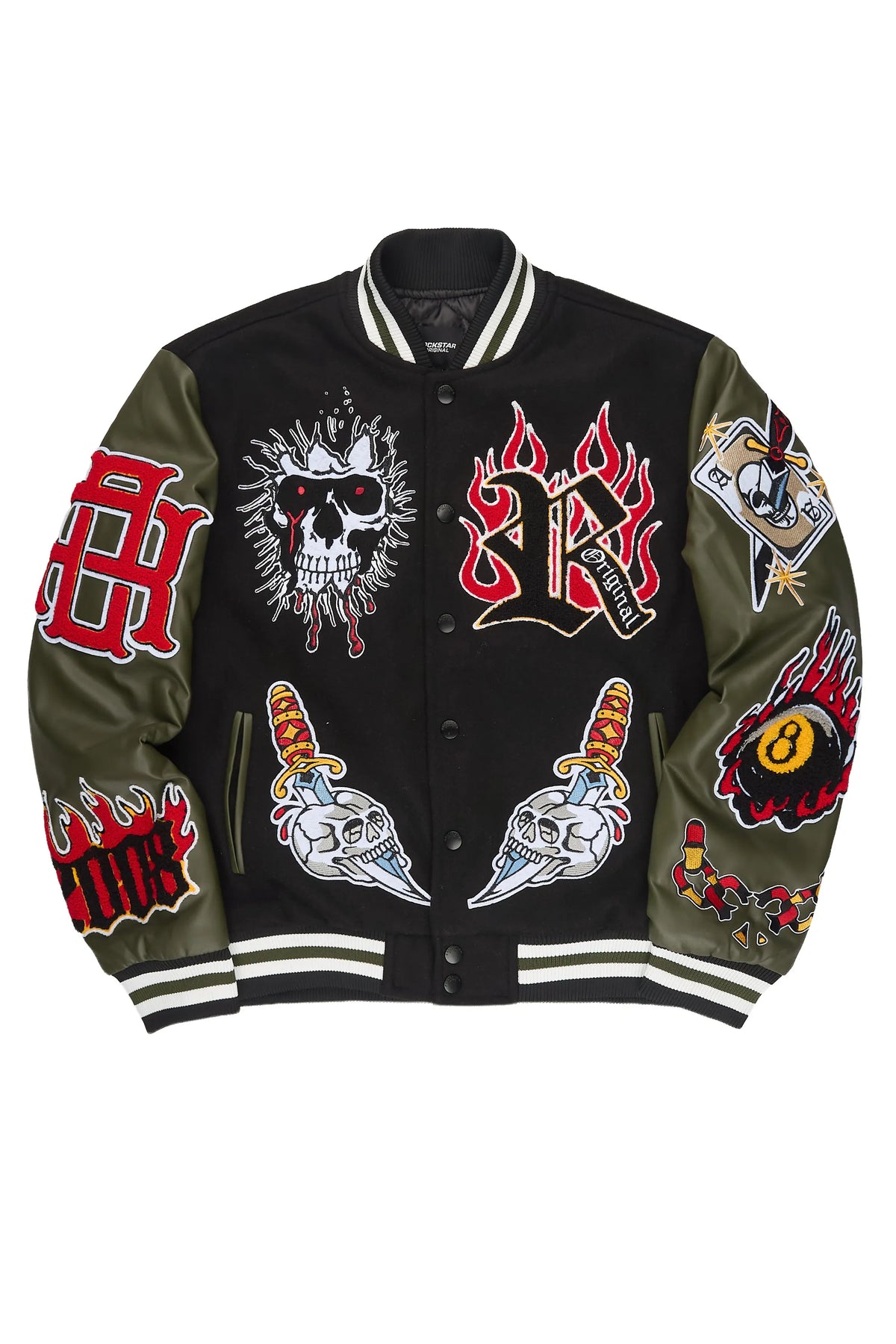 Clarke Black/Olive Varsity Jacket