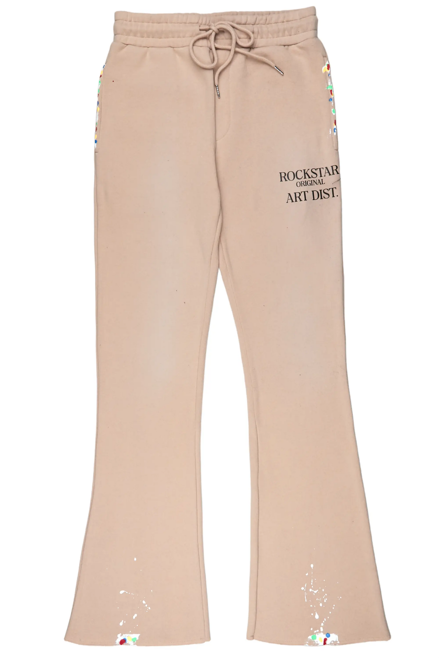 Rockstar Art Dist Tan Stacked Flare Pants