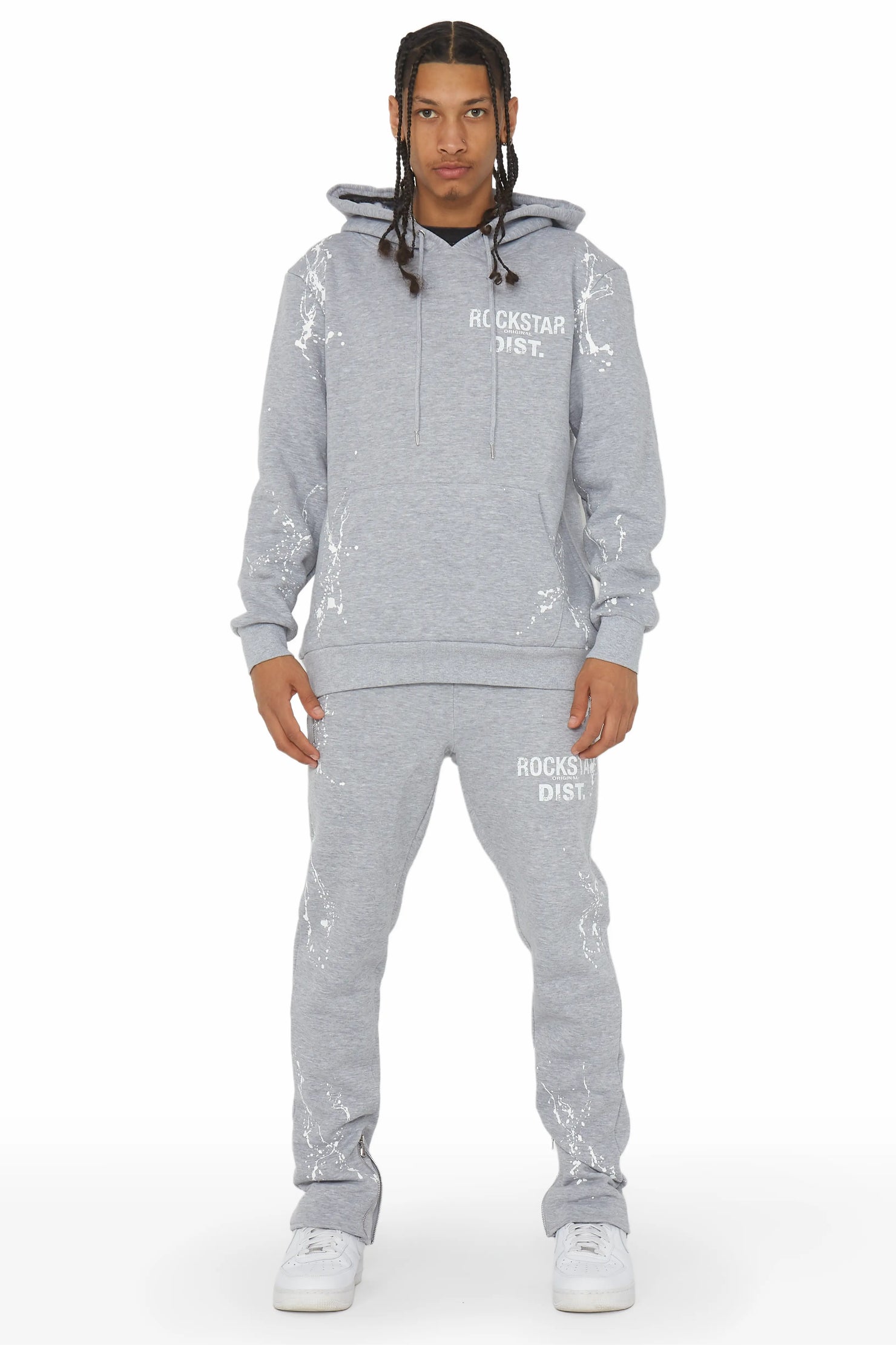 Reece Heather Grey  Slim Fit Track Set