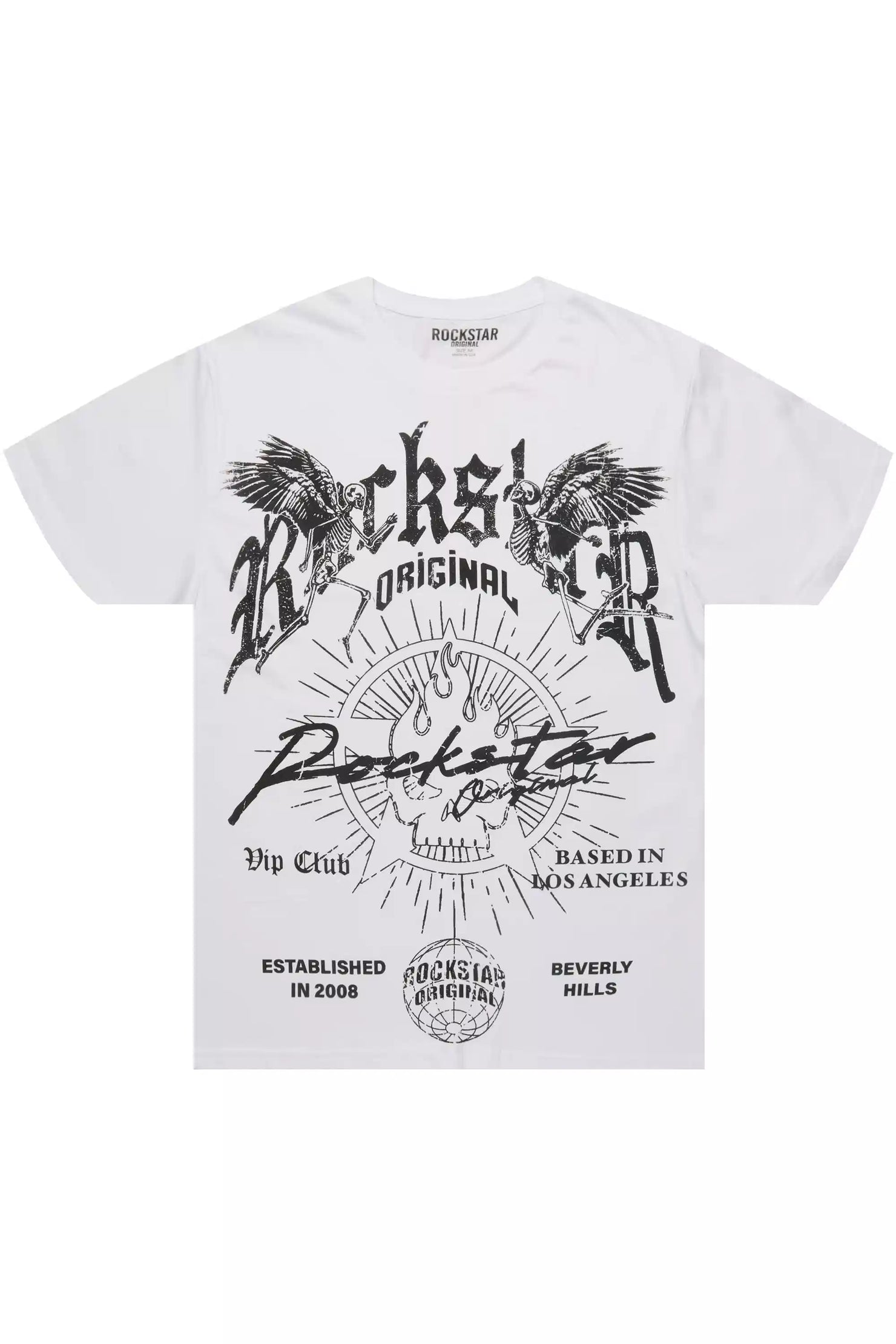 Labriana White Graphic Short Sleeve Tee Shirt