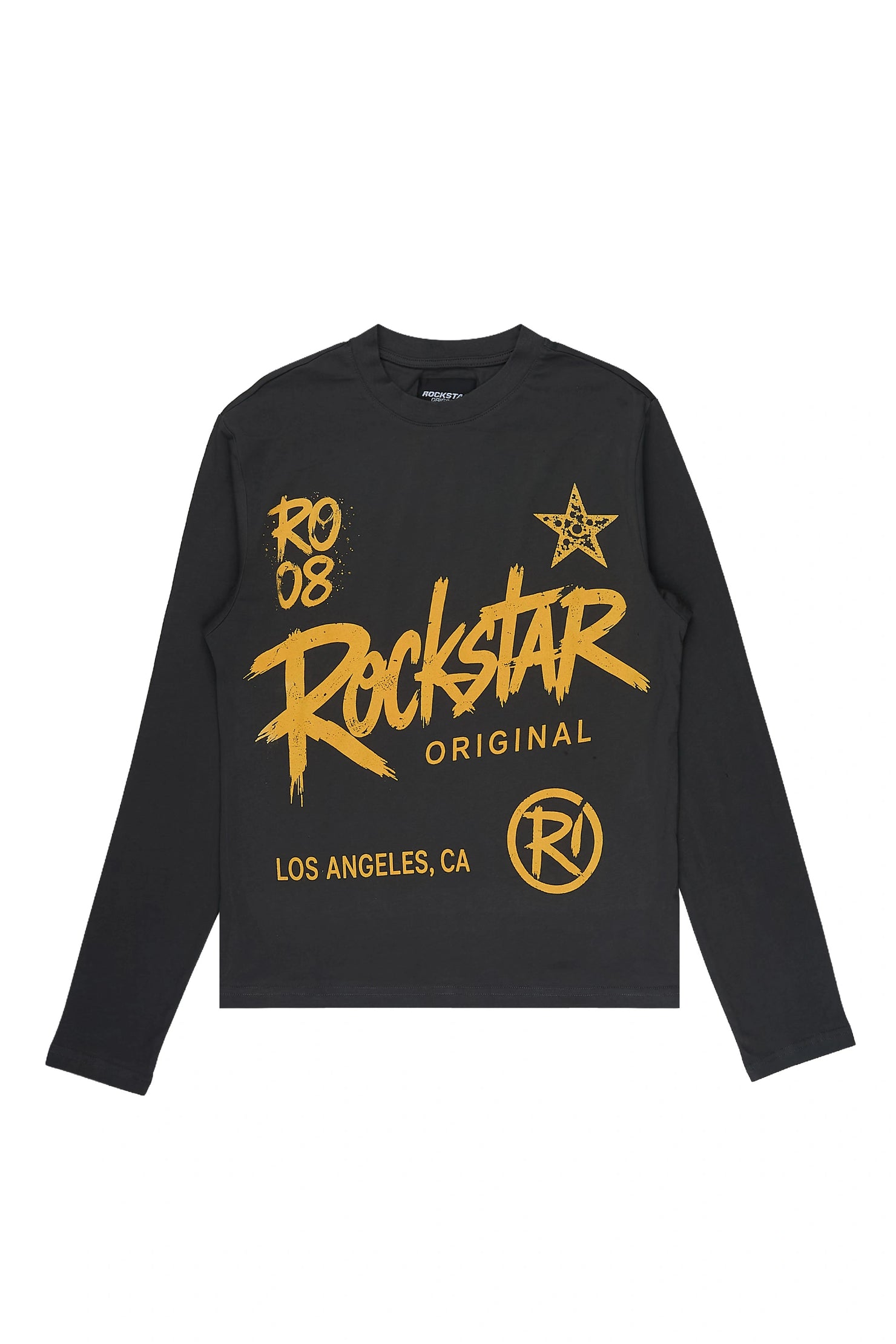 Boys Zeus Charcoal/Orange Long Sleeve T-Shirt
