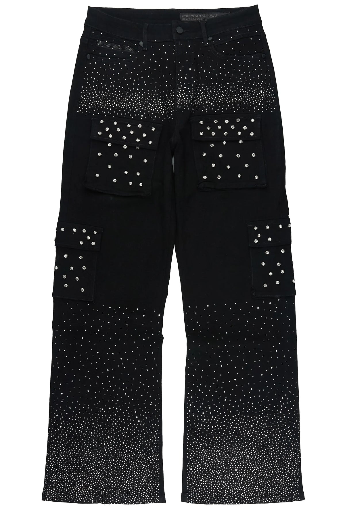 Arman Black Rhinestones Baggy Fit Jeans