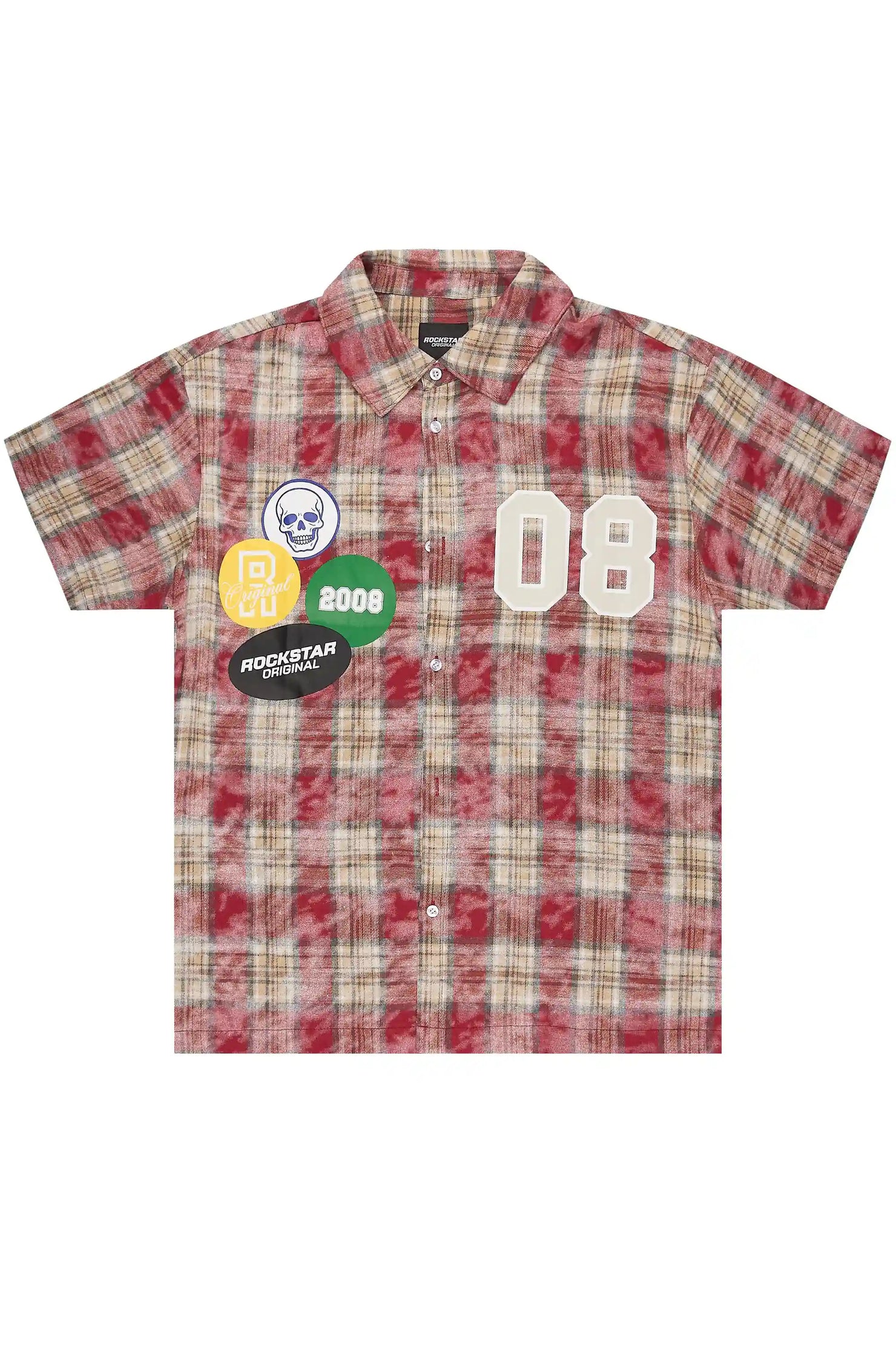Emre Red Flannel Short Sleeve Shirt