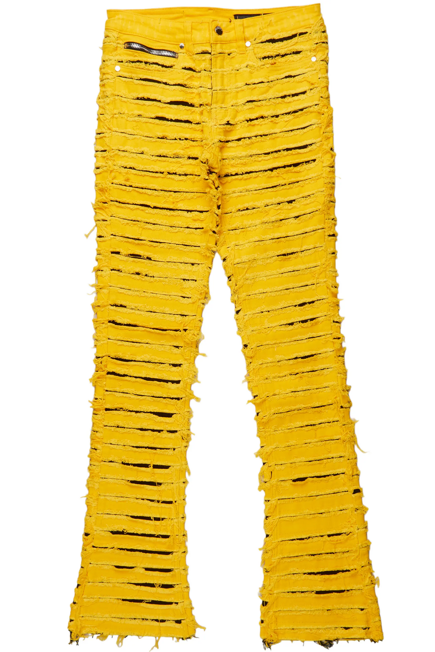 Korren Yellow/Black Stacked Flare Jean