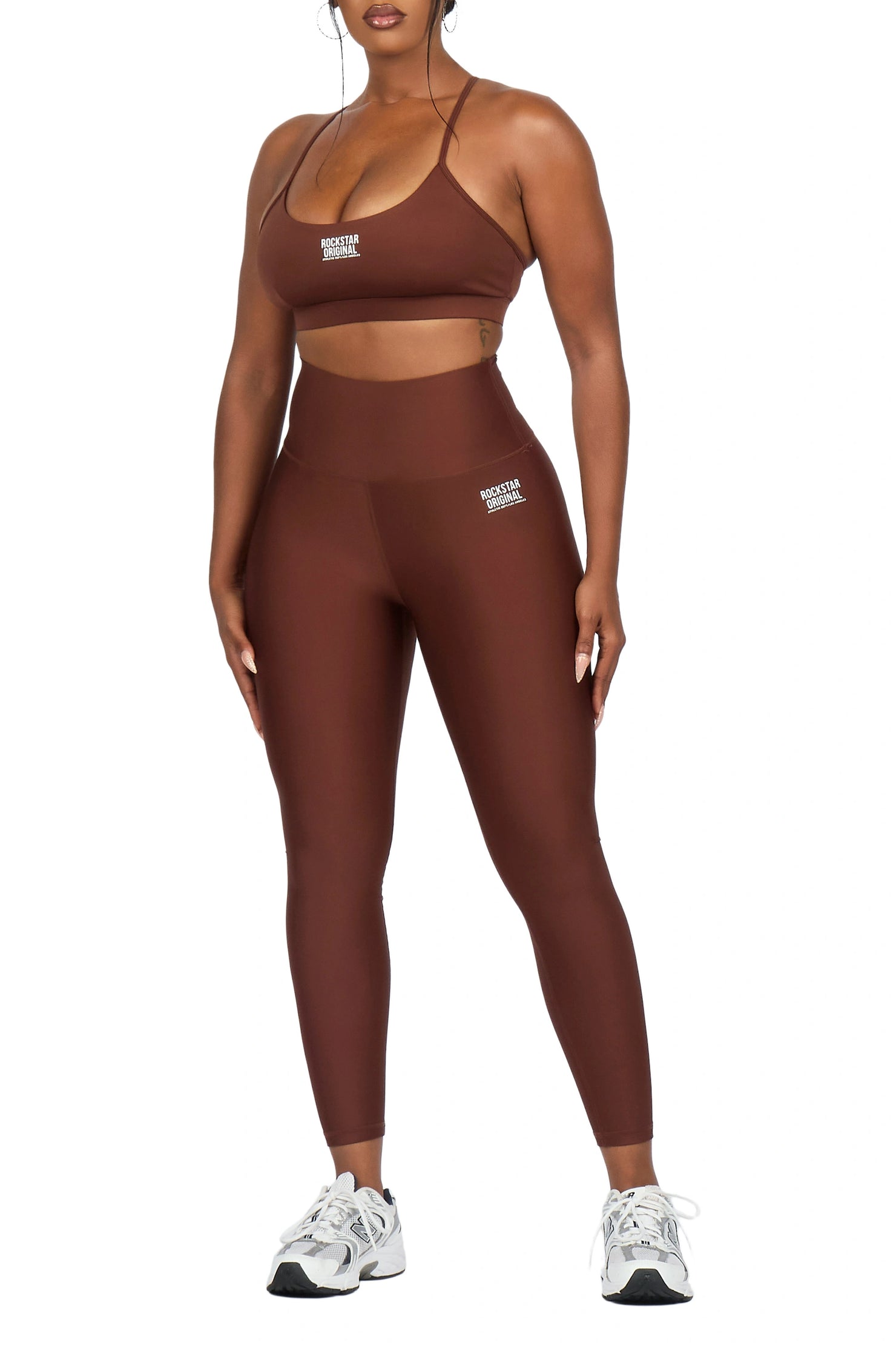 Donika Brown Tank Active Legging Set