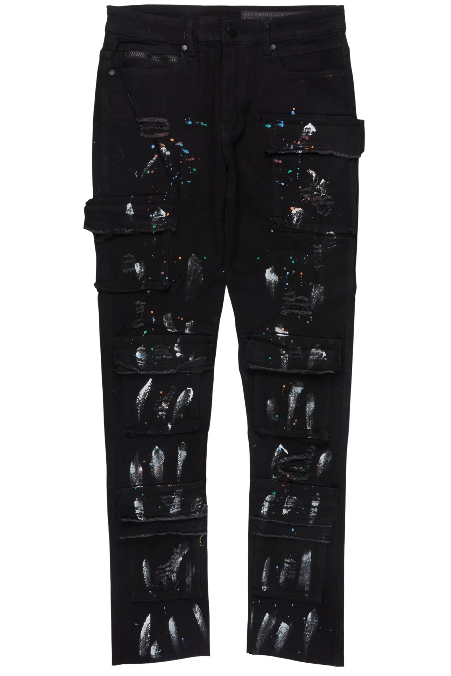 Orien Jet Black Painter Skinny Fit Jean