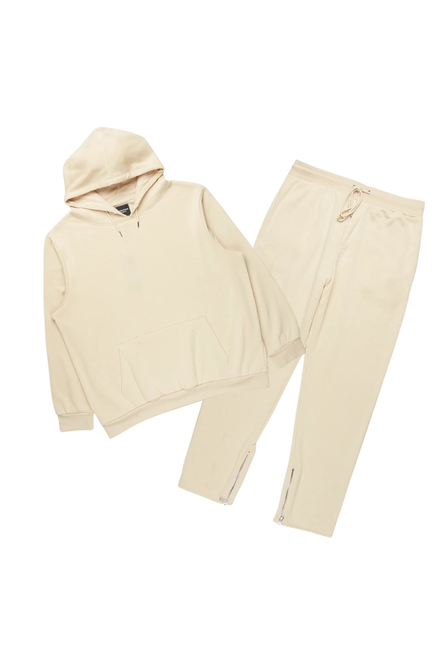 Basic Beige Hoodie/Slim Fit Track Set