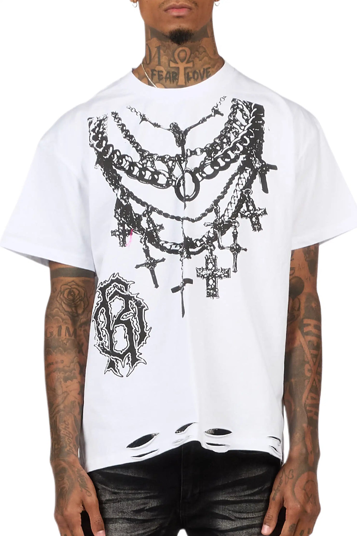 Nyro White Oversized Graphic T-Shirt