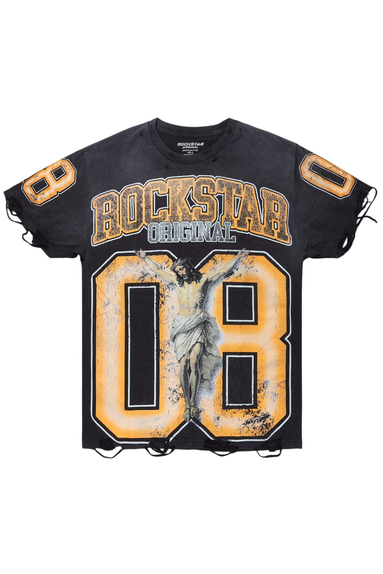 Tariqa Black/Orange Oversized T-Shirt