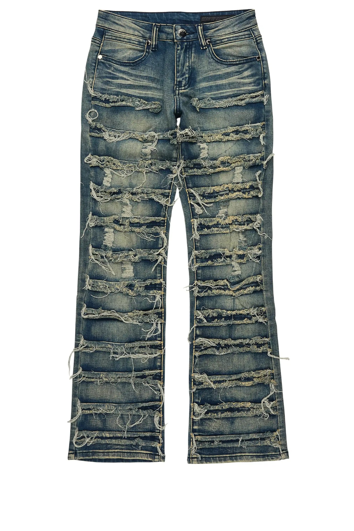 Boys Waylon Tint Stacked Flare Frayed Jean