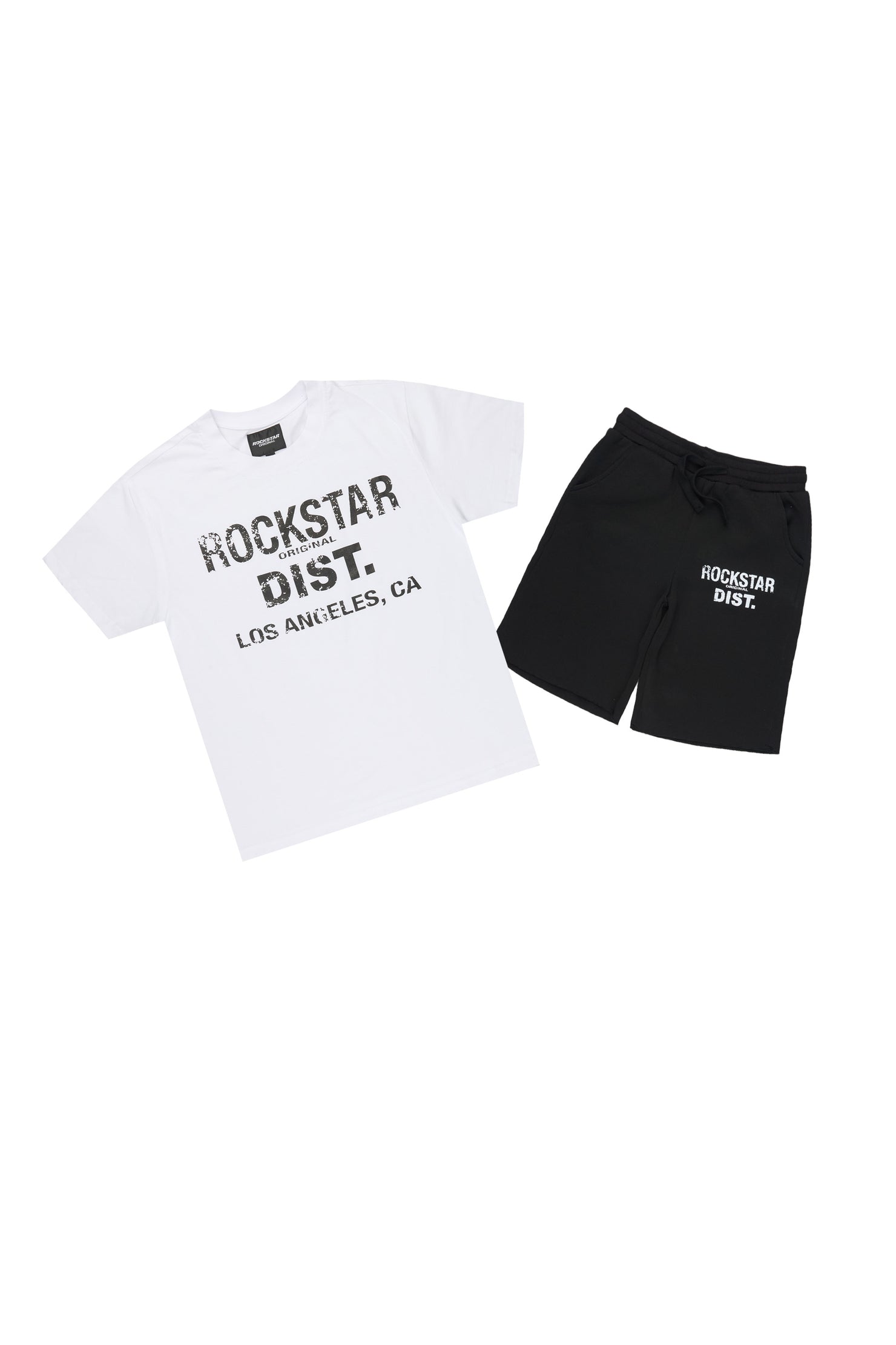 Boys Dalessio White/Black 2.0 T-Shirt Short Set