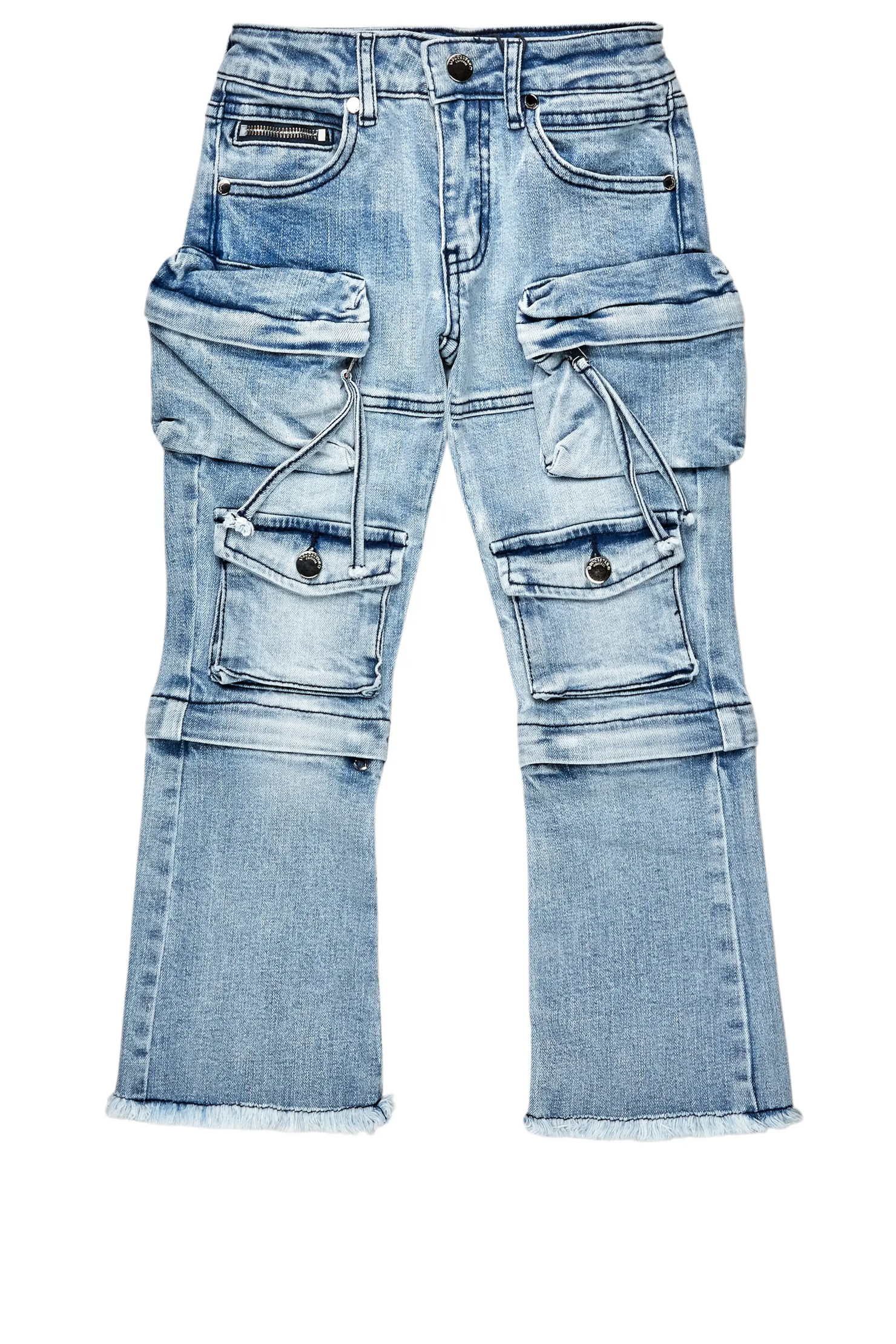 Boys Jan Blue Stacked Flare Cargo Jean