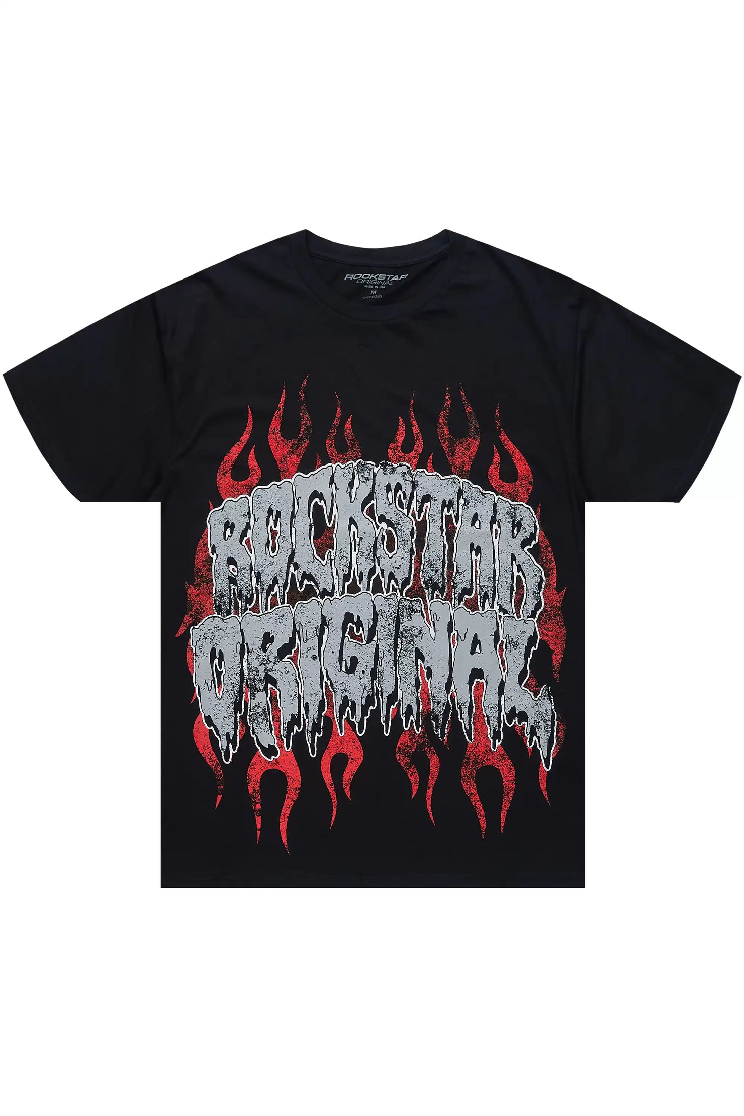 Kaelonix Black Oversized Graphic T-Shirt