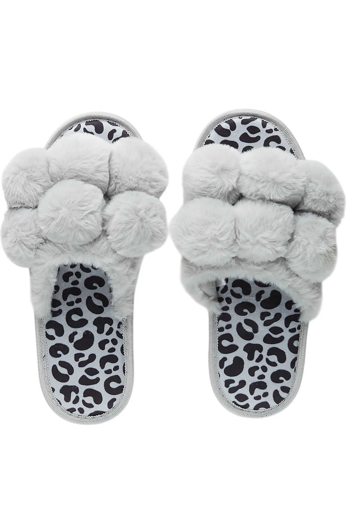 Kourtnay Grey Fur Slippers