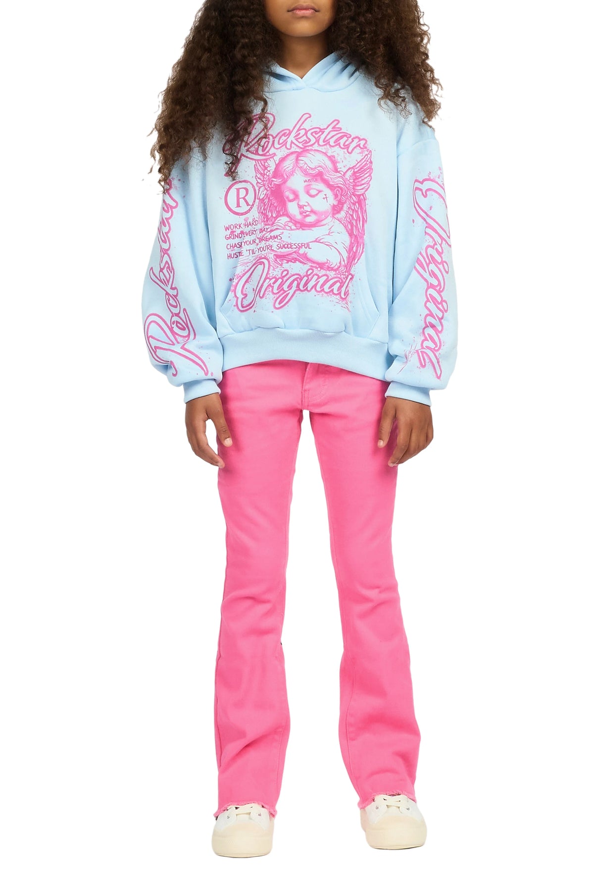 Girls Daga Pink 2.0 Stacked Flare Jean