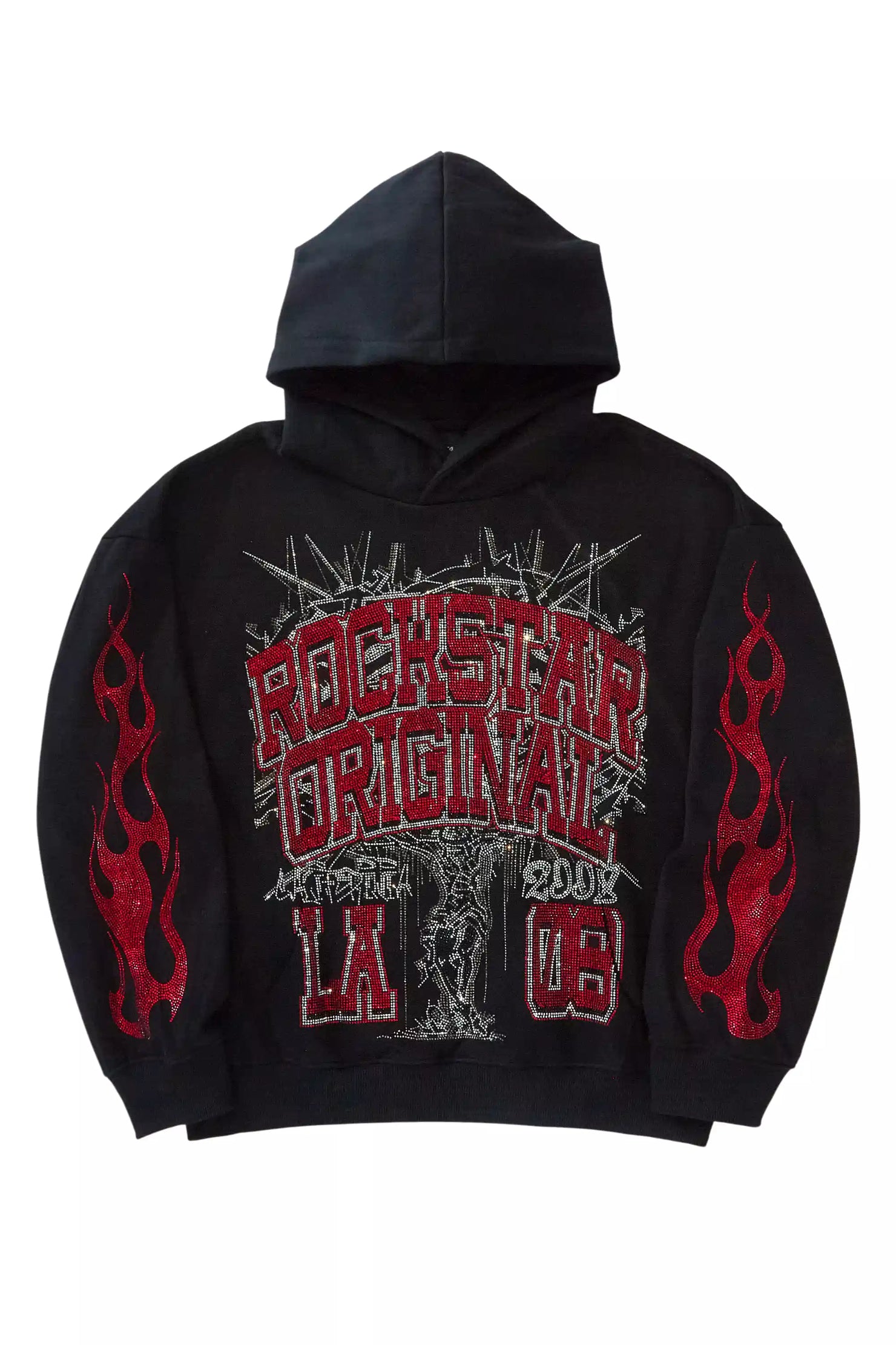 Oryn Black Rhinestone Oversized Hoodie