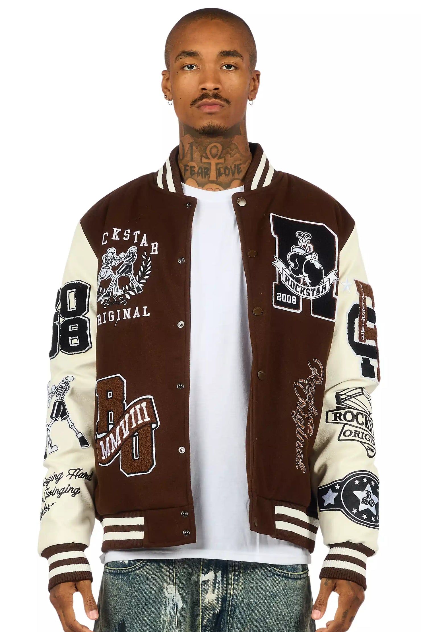 Lutador Brown Varsity Jacket