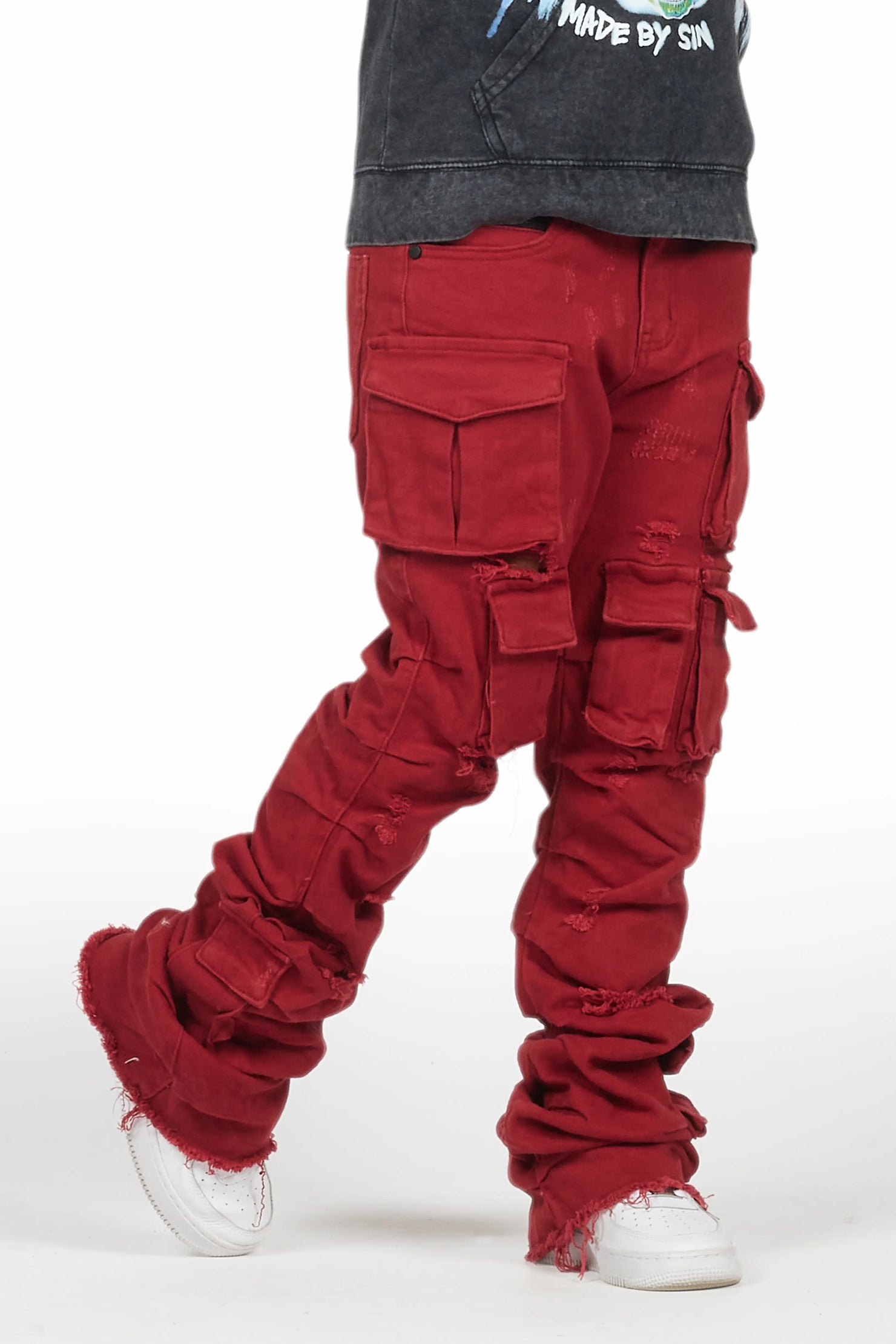 Boys Gentry Red Stacked Flare Jean