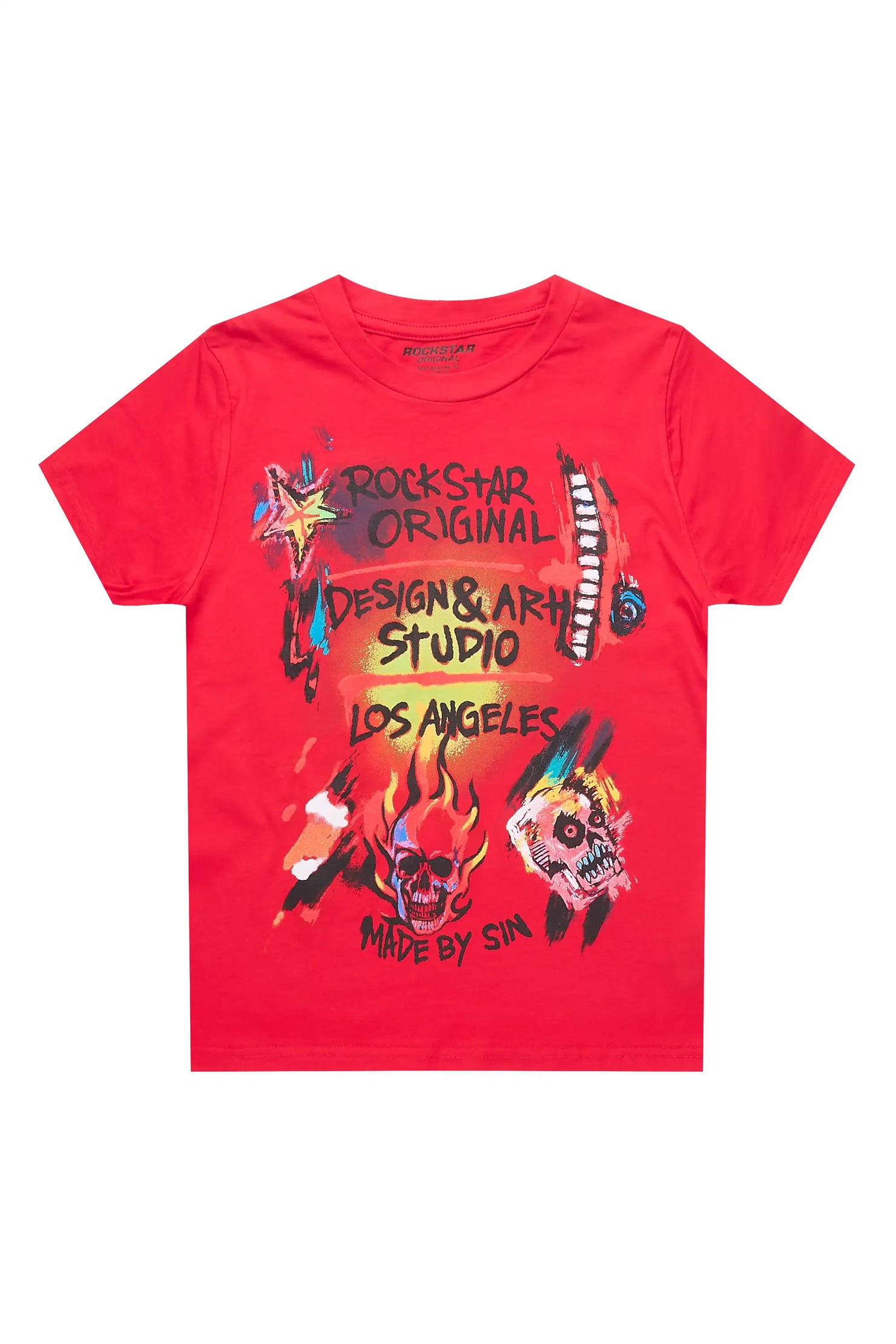 Boys Soweto Red/Black Graphic T-Shirt
