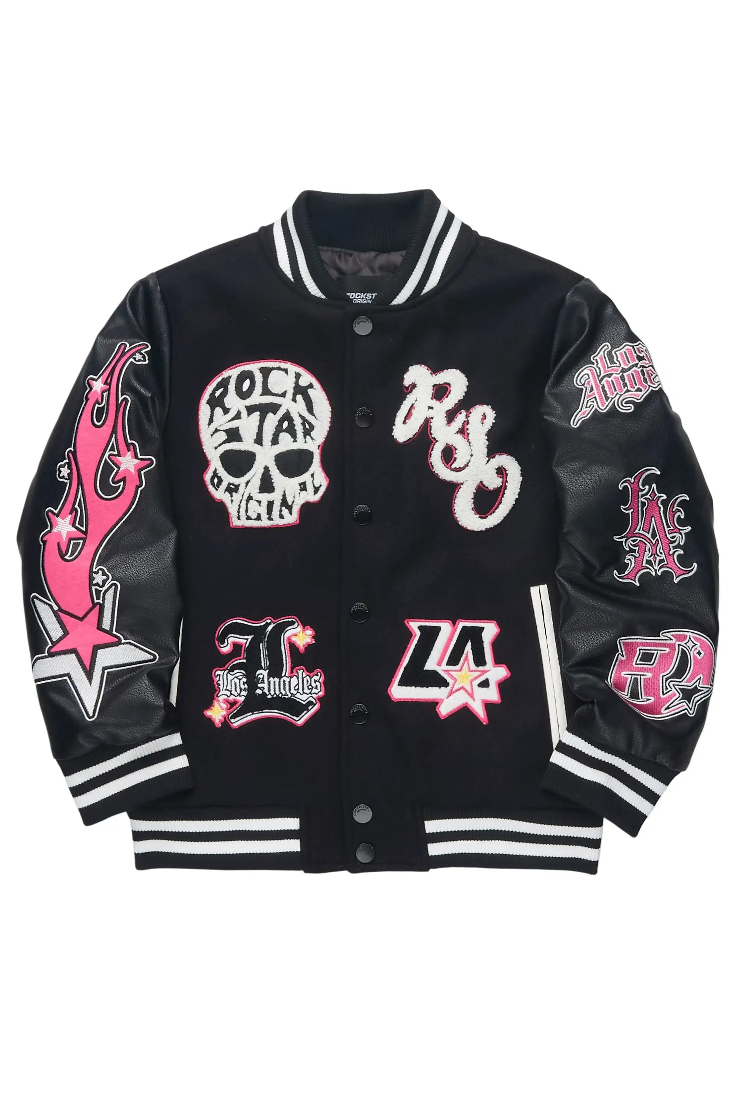 Jermika Black Oversized Varsity Jacket
