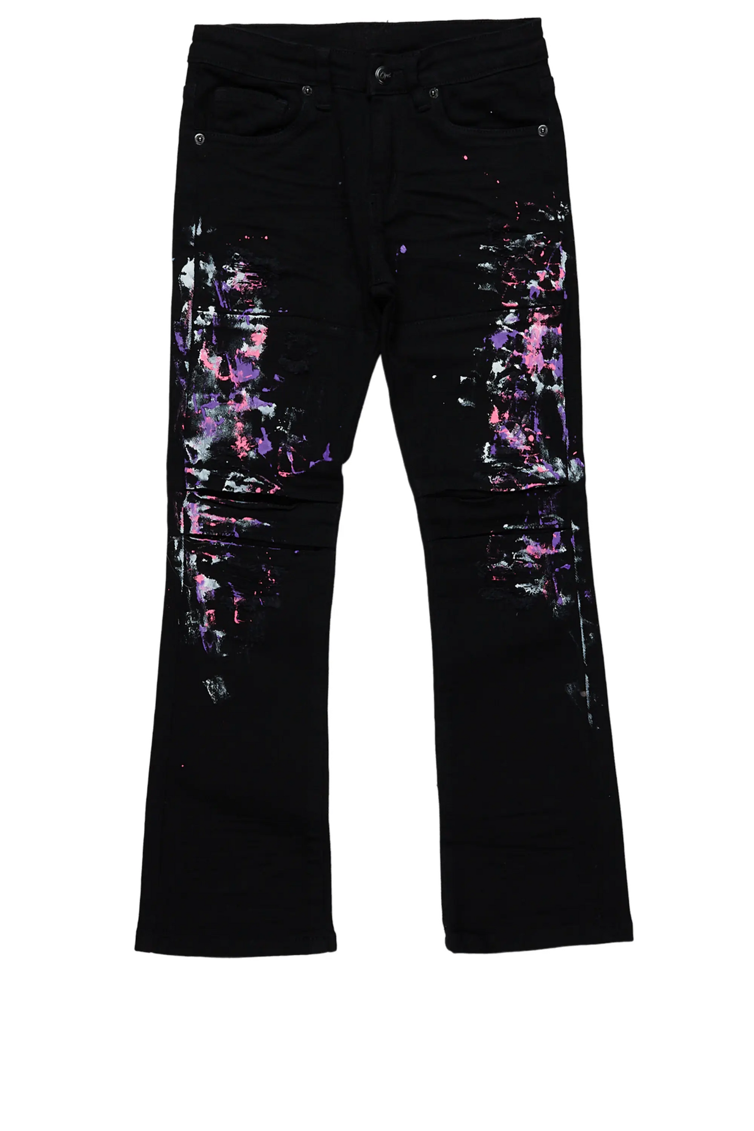 Girls Moho Black Painter Stacked Flare Jean