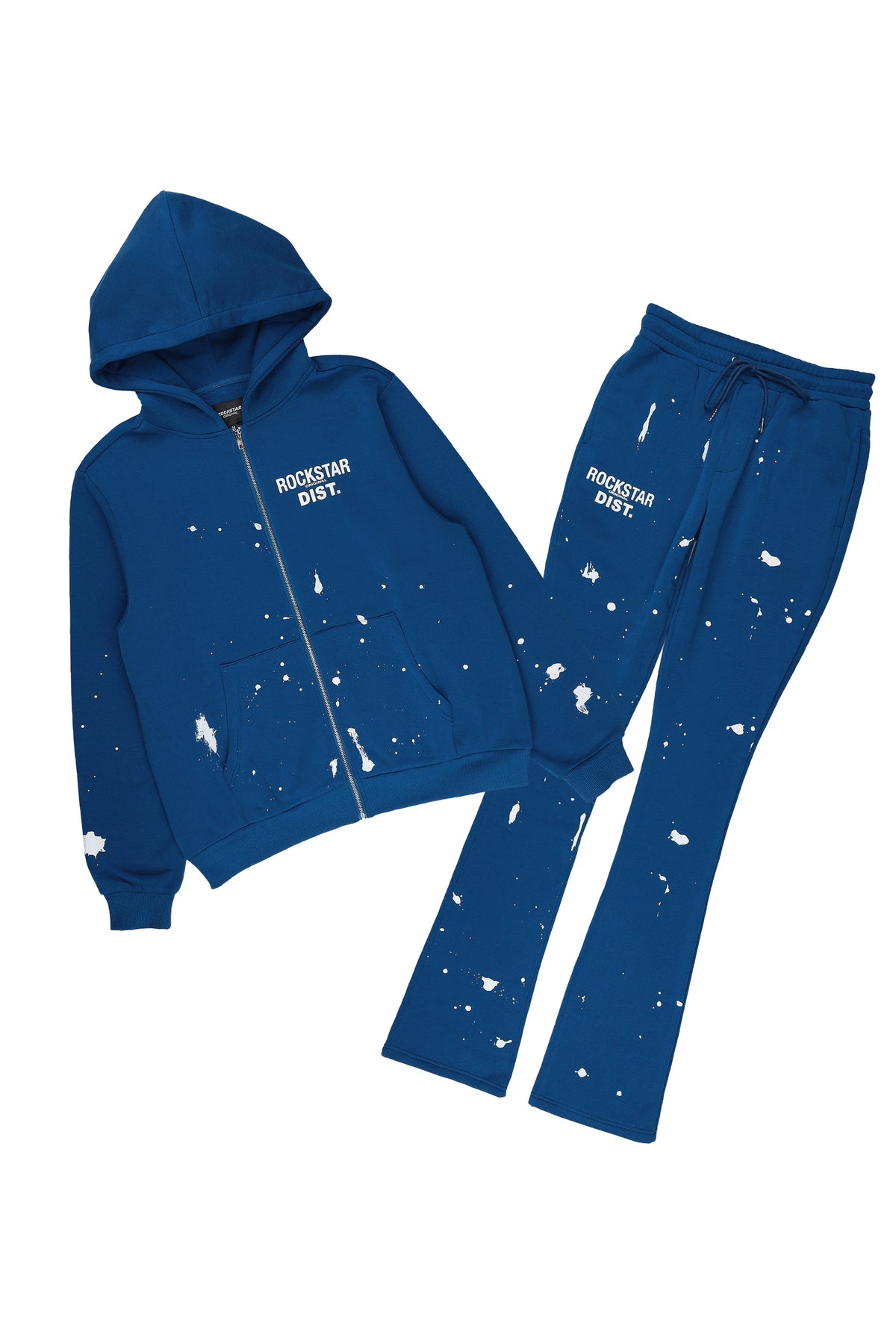 Zip Up Navy Raffer Hoodie/Stacked Track Set