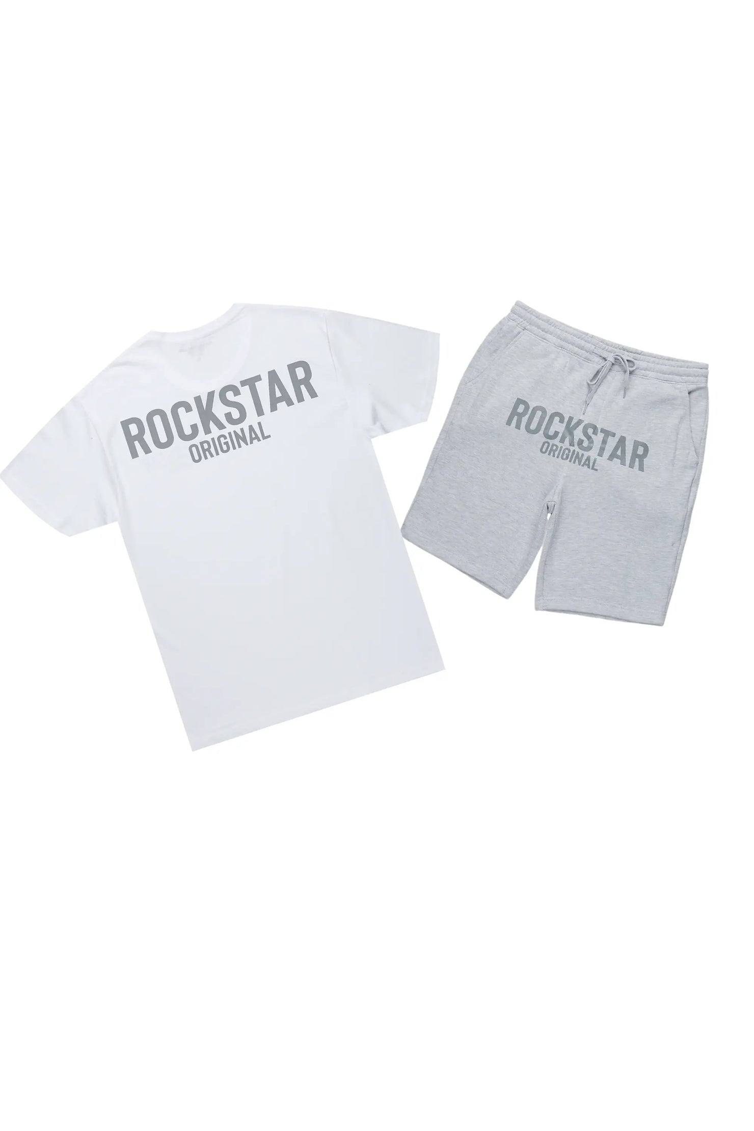 Fana White/Grey T-Shirt Short Set