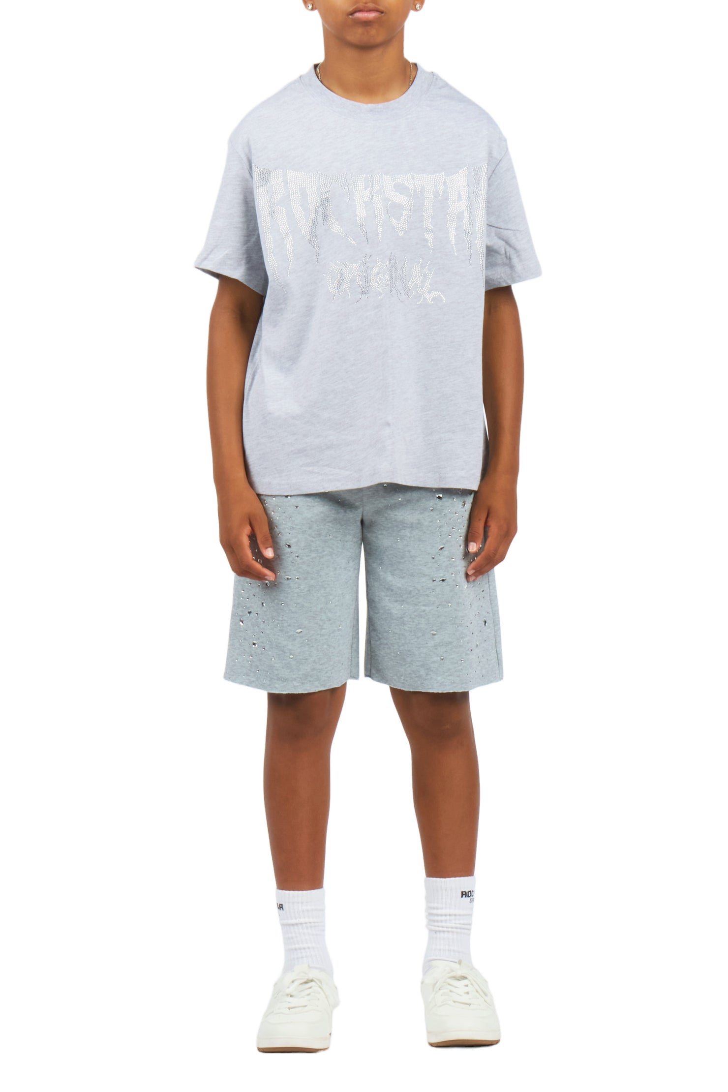 Boys Twinkle Grey Rhinestone Short Set