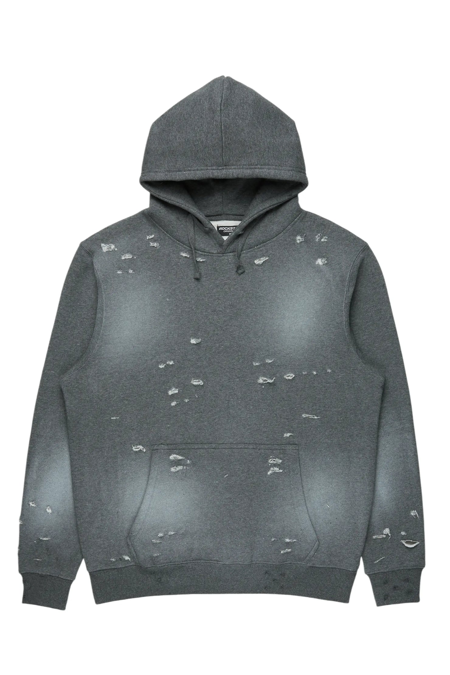 Baki Charcoal Distressed Hoodie
