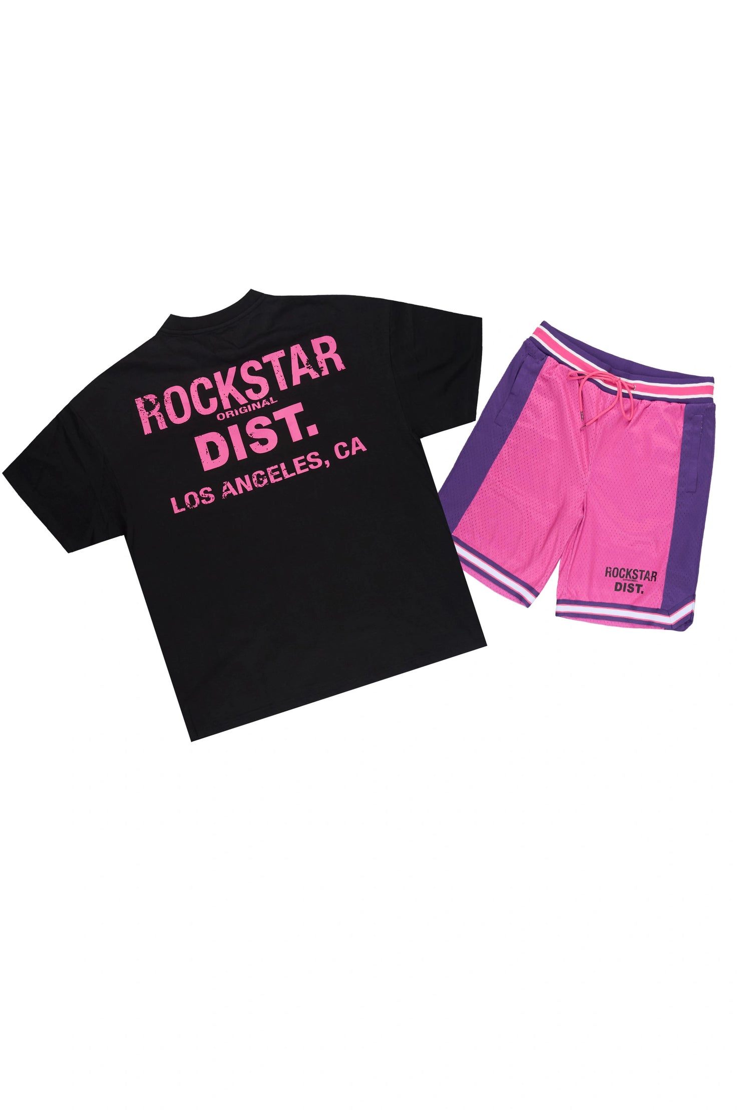 Suzano Black/Pink T-Shirt/Short Set