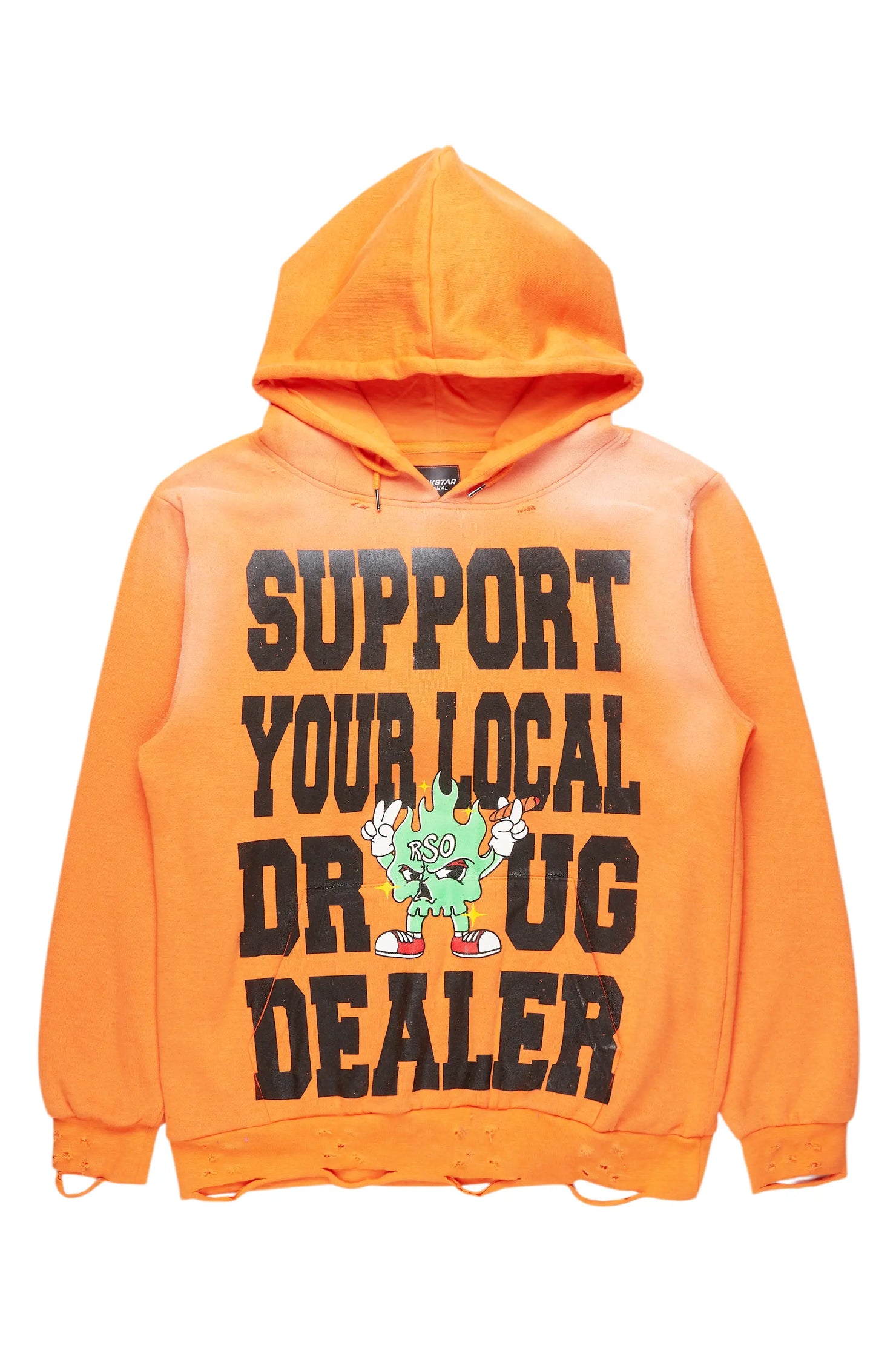 Tarl Orange Distressed Graphic Hoodie