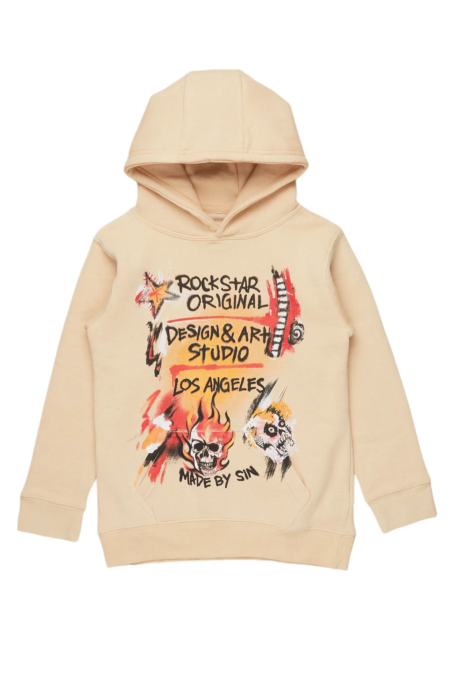 Boys Soweto Vintage Beige Graphic Hoodie